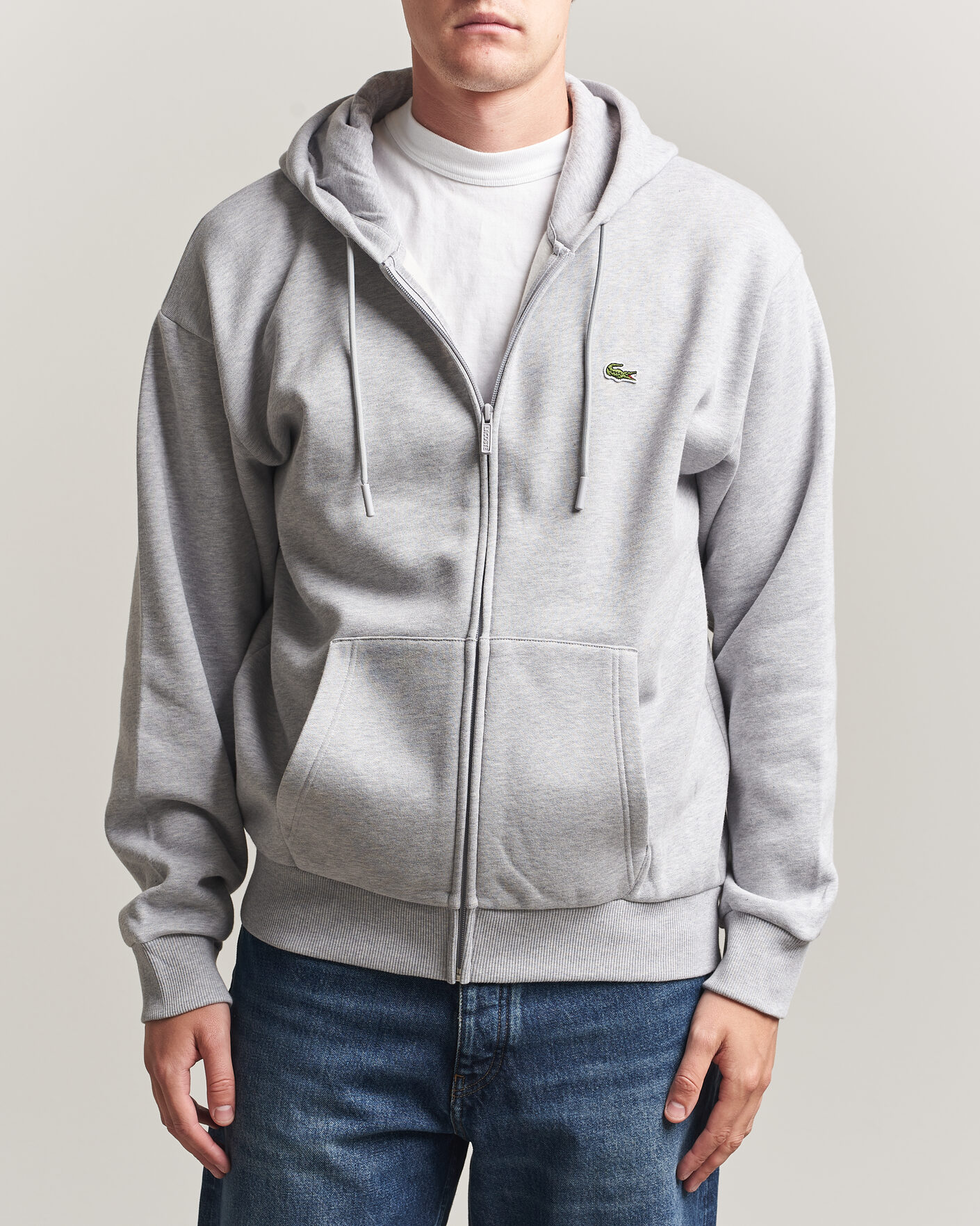 Heren | Truien | Lacoste | Full Zip Hoodie Silver Chine