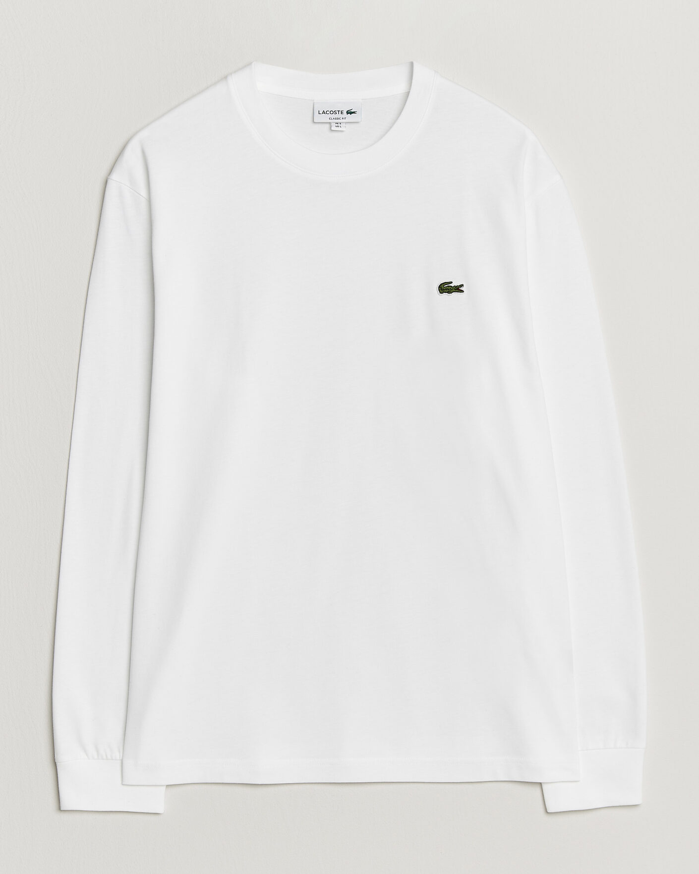 Heren | T-shirts | Lacoste | Crew Neck Long Sleeve T-Shirt White