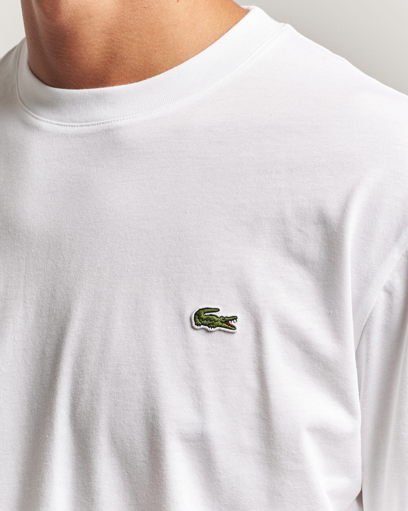 Heren | T-shirts | Lacoste | Crew Neck Long Sleeve T-Shirt White