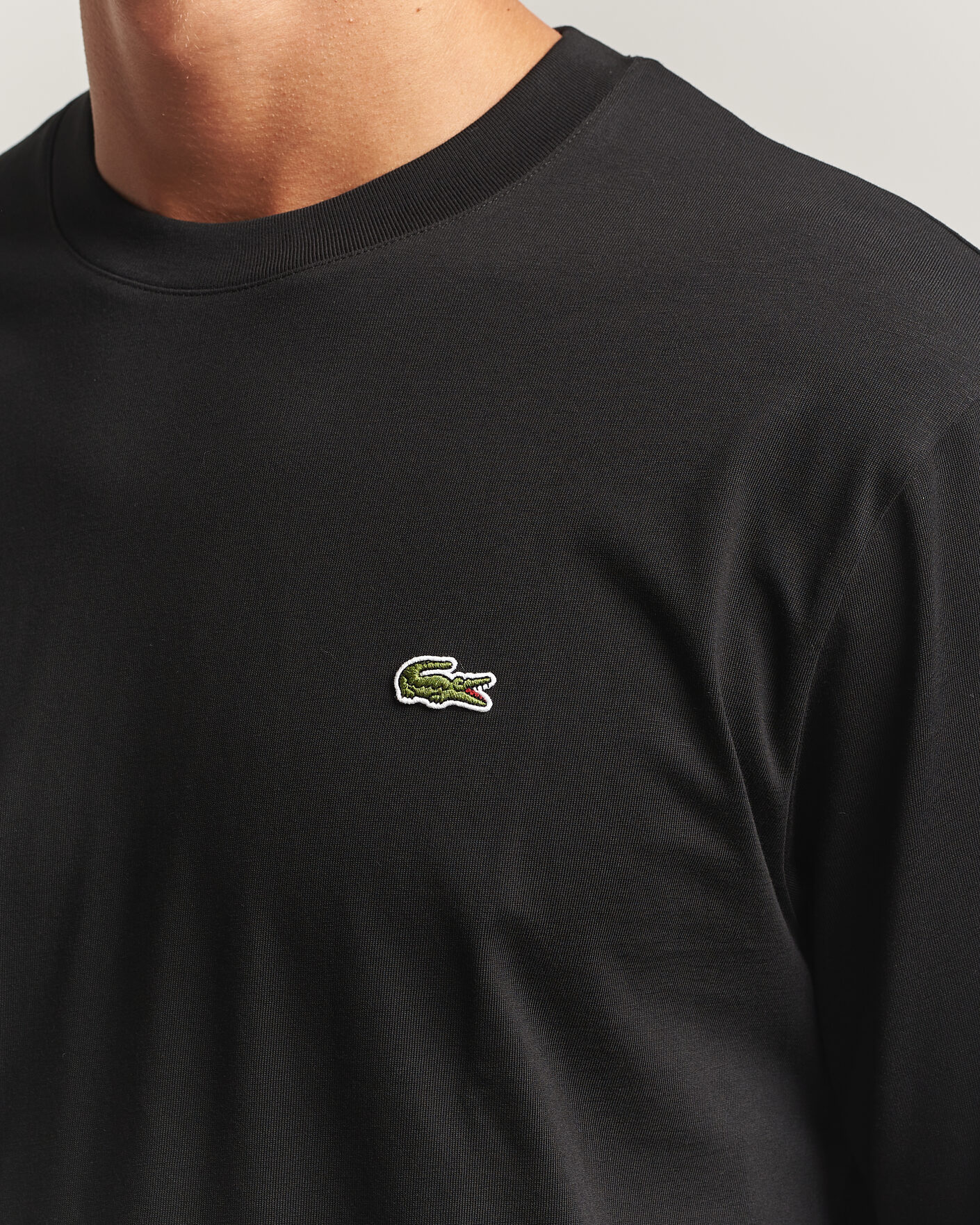 Heren | T-shirts | Lacoste | Crew Neck Long Sleeve T-Shirt Black