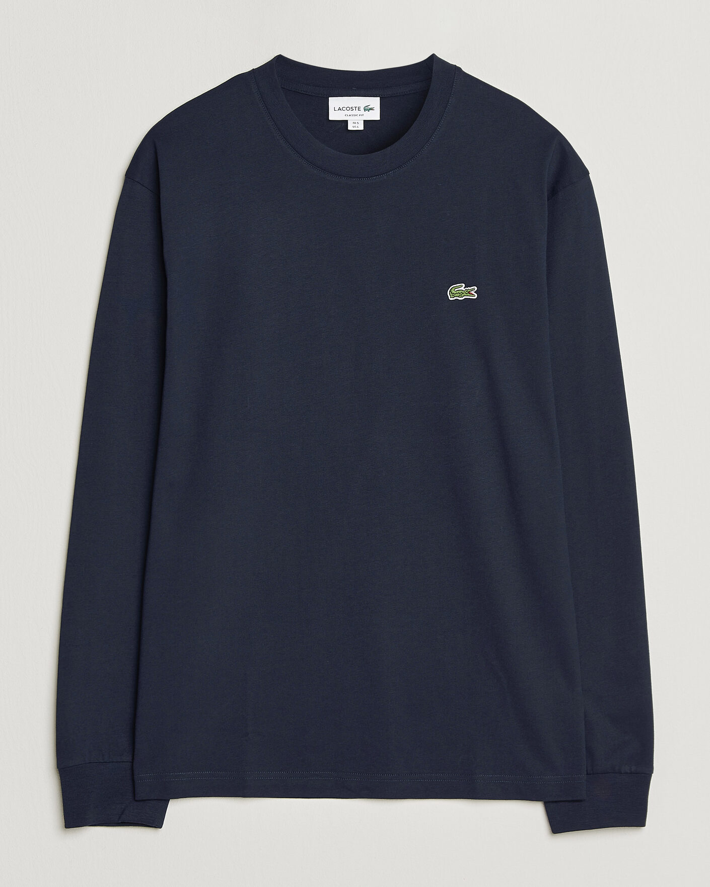 Heren | T-shirts | Lacoste | Crew Neck Long Sleeve T-Shirt Navy Blue