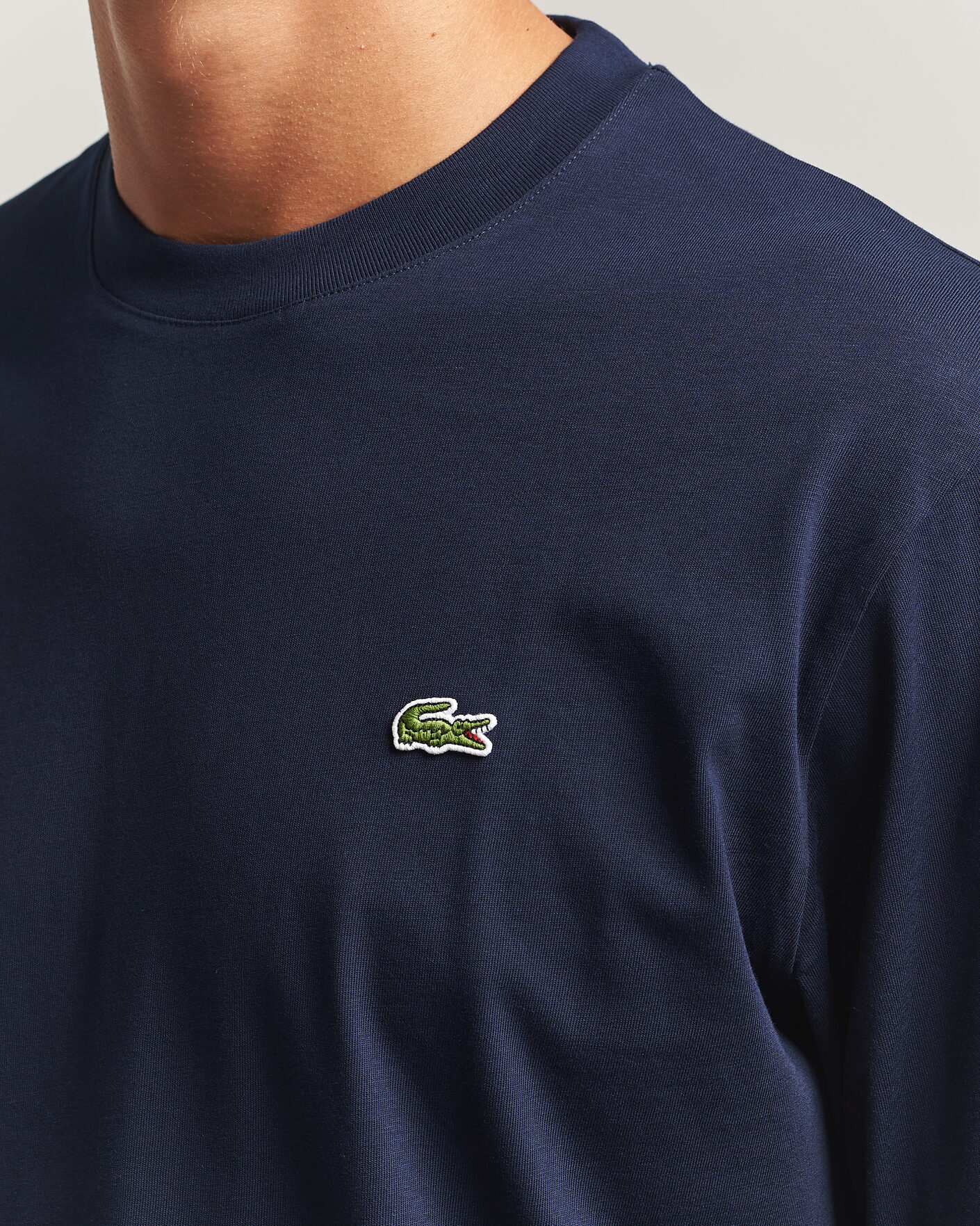 Heren | T-shirts | Lacoste | Crew Neck Long Sleeve T-Shirt Navy Blue