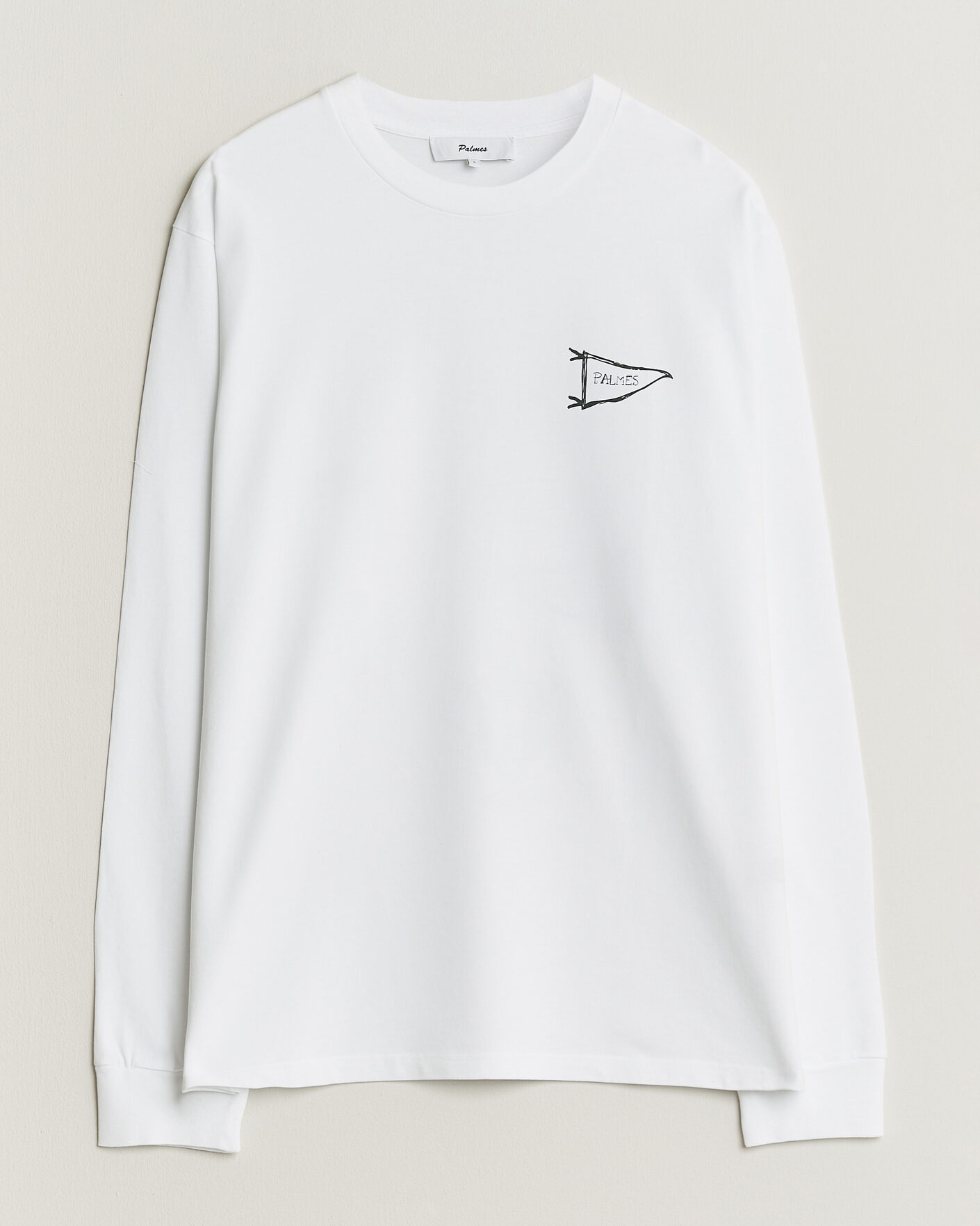 Heren | T-shirts | Palmes | Pennant Long Sleeve T-Shirt White