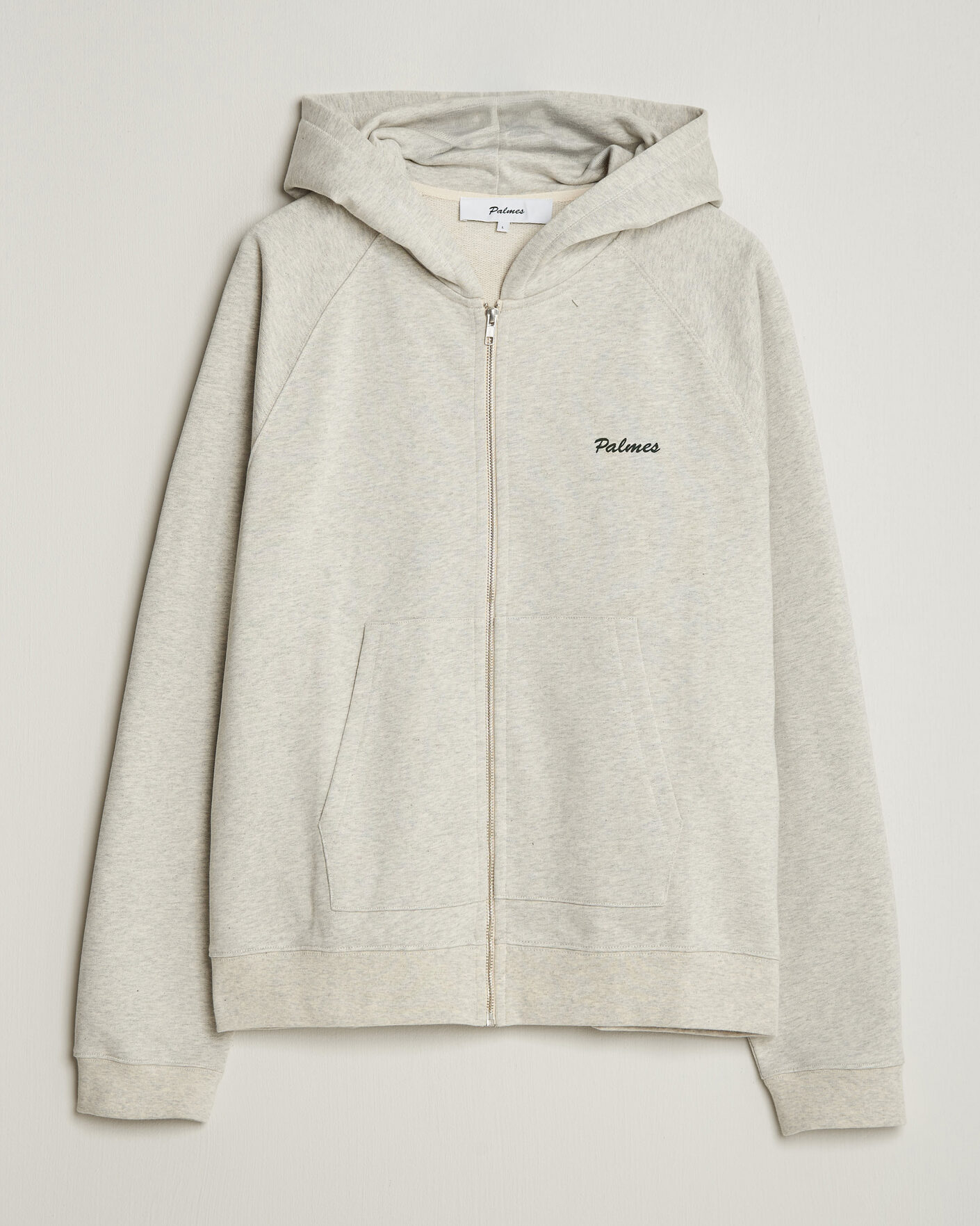Heren | Truien | Palmes | Logo Zip Hoodie Grey Melange