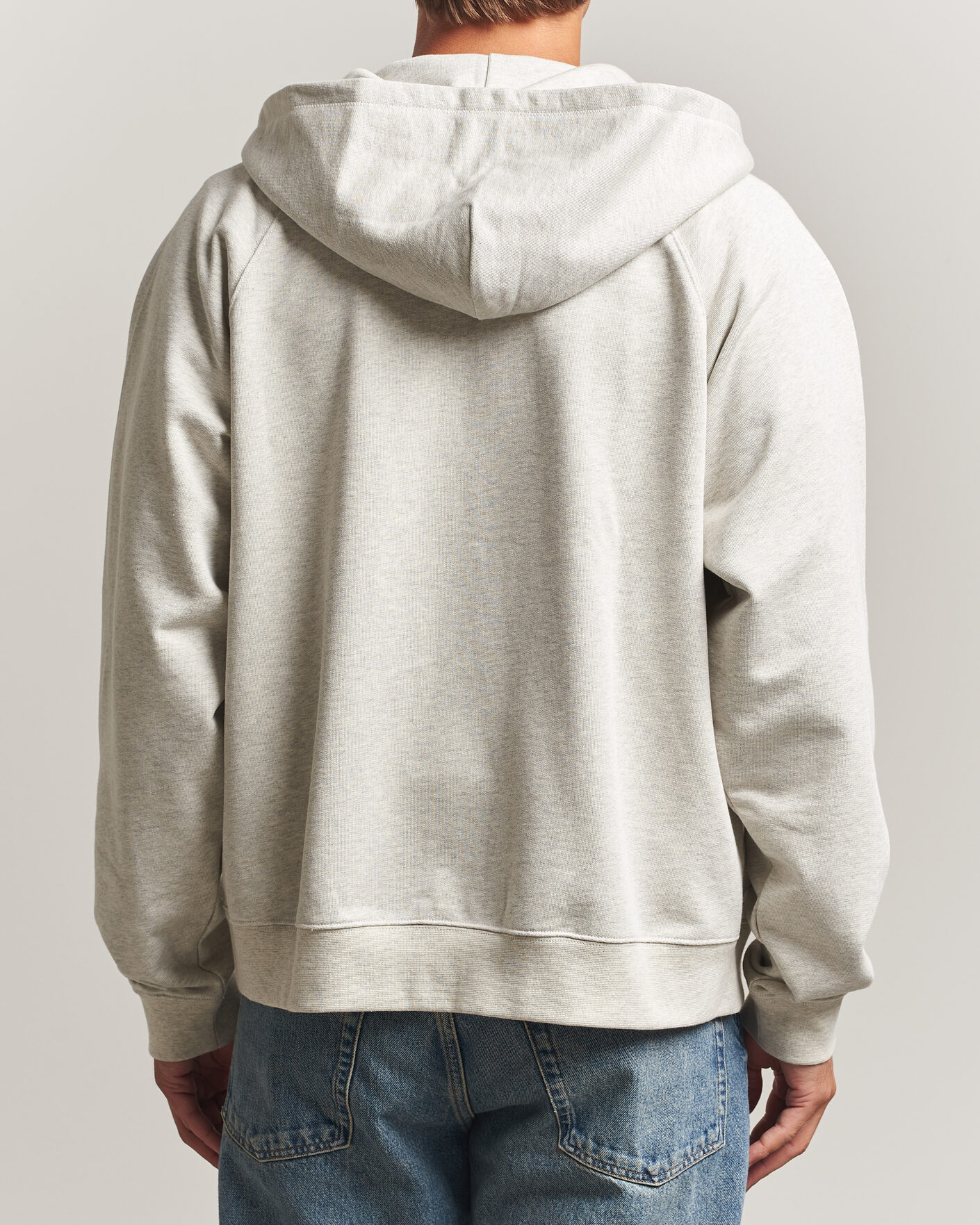 Heren | Truien | Palmes | Logo Zip Hoodie Grey Melange