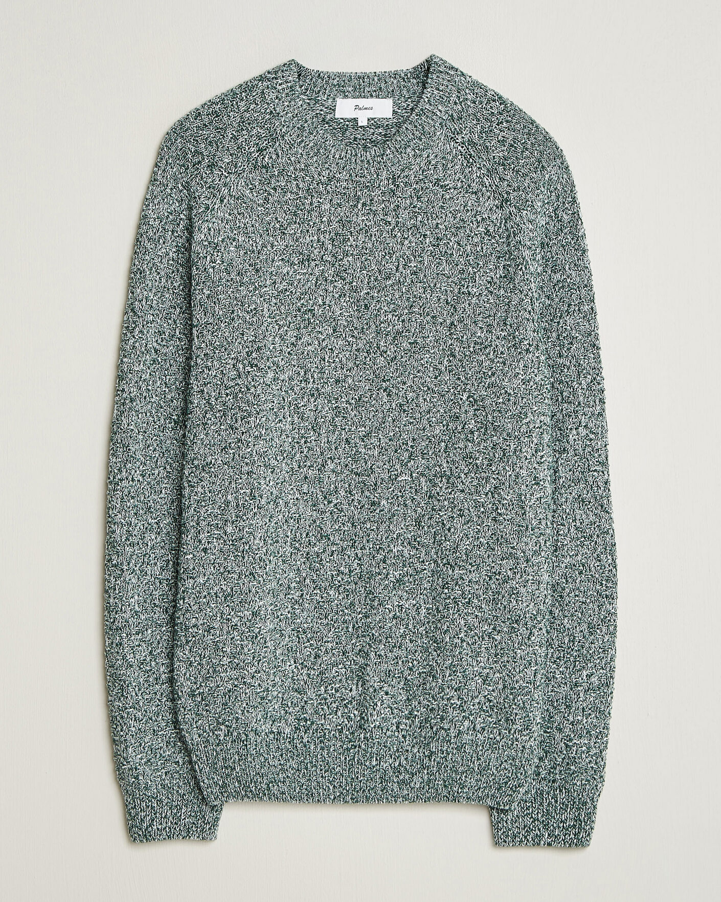Heren | Truien | Palmes | Knitted Crew Neck Sweater Green Melange