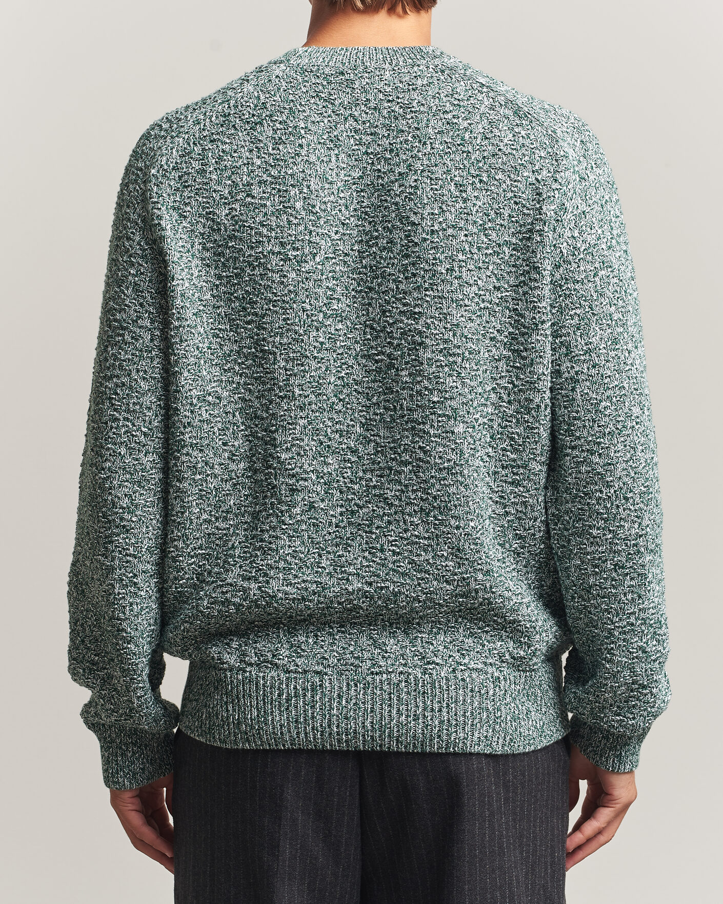 Heren | Truien | Palmes | Knitted Crew Neck Sweater Green Melange