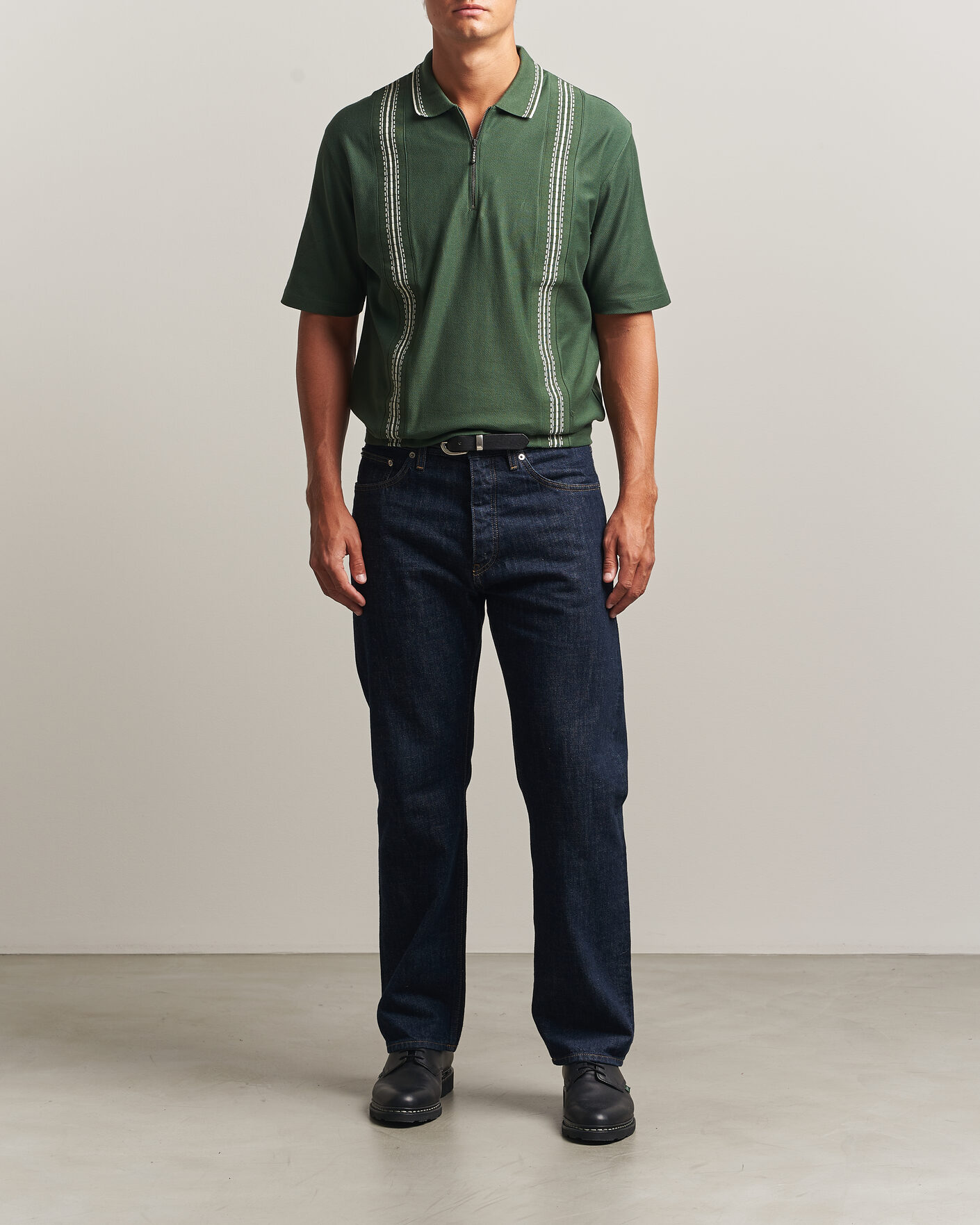 Heren | Polo's | Palmes | Panel Zip Polo Green