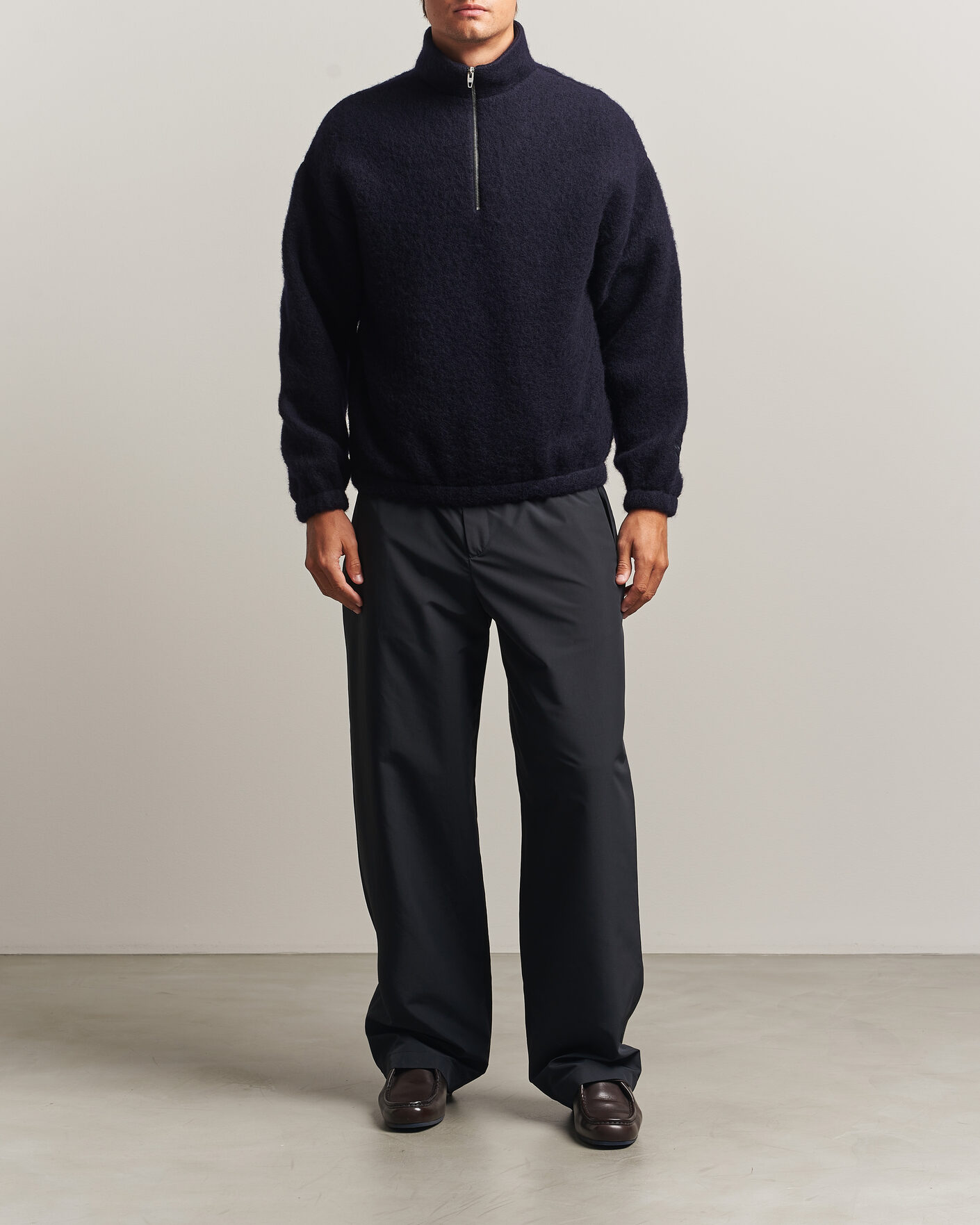 Heren | Truien | Jil Sander | Half Zip Fleece Sweater Navy