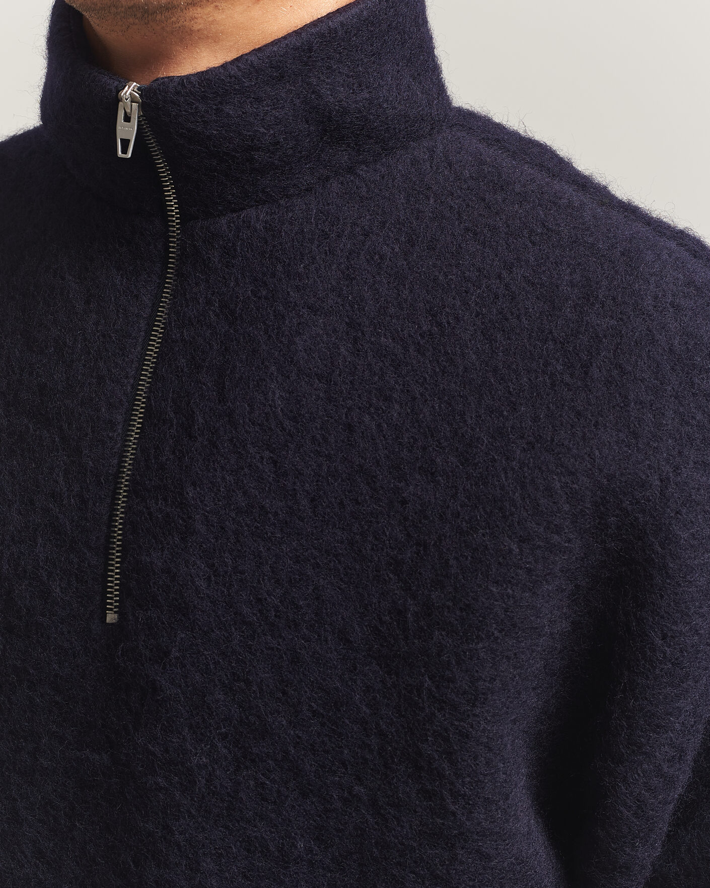 Heren | Truien | Jil Sander | Half Zip Fleece Sweater Navy