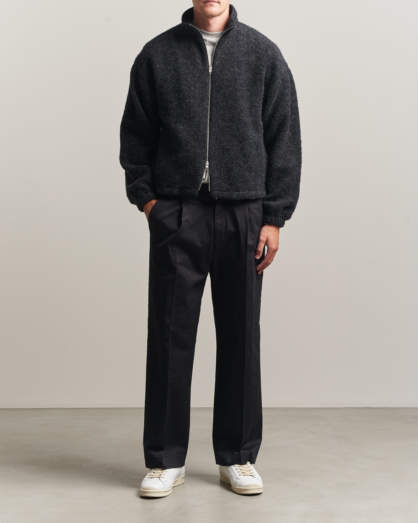 Heren | Jassen | Jil Sander | Full Zip Fleece Jacket Charcoal