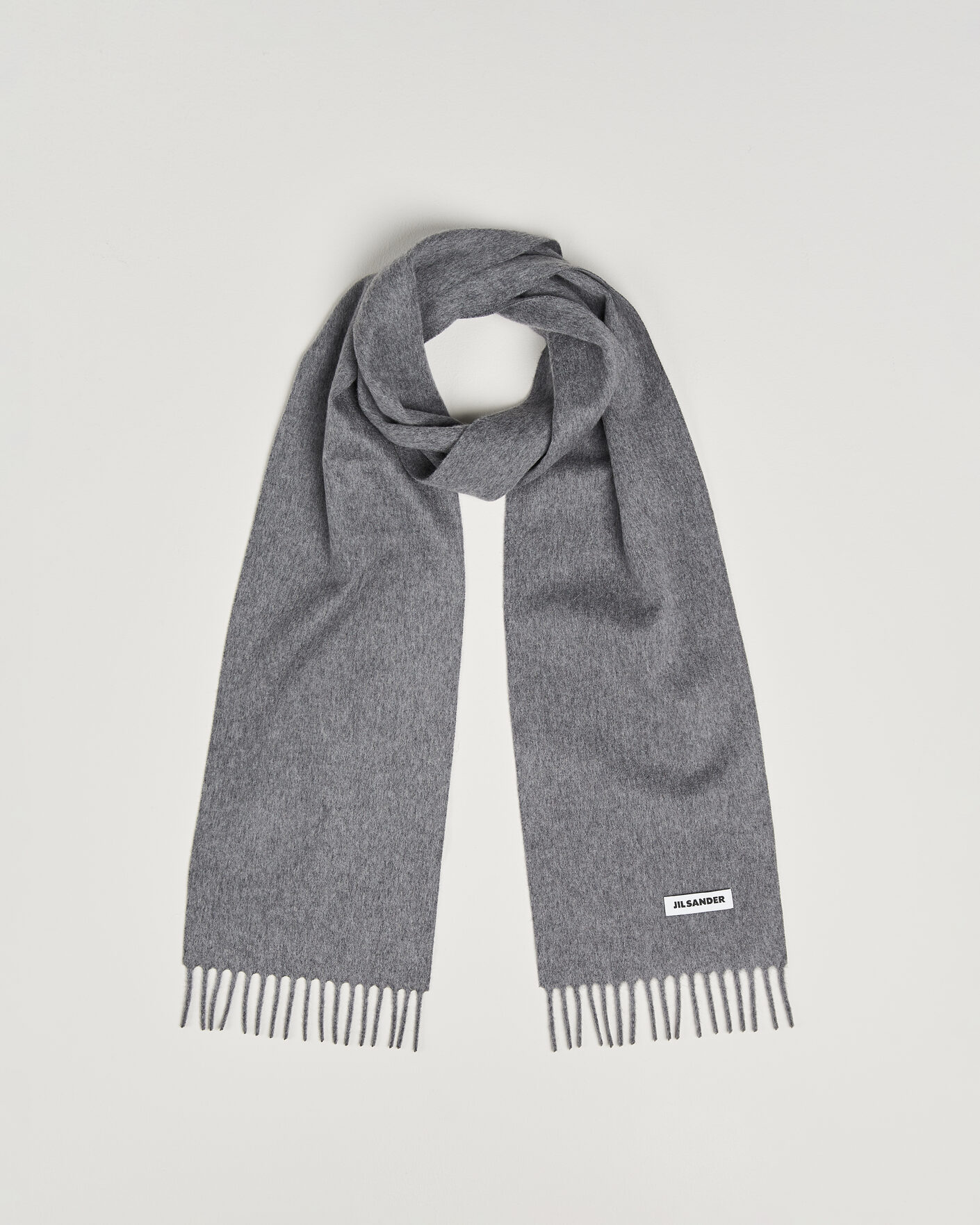 Heren | Sjaals | Jil Sander | Plain Logo Scarf Grey Melange
