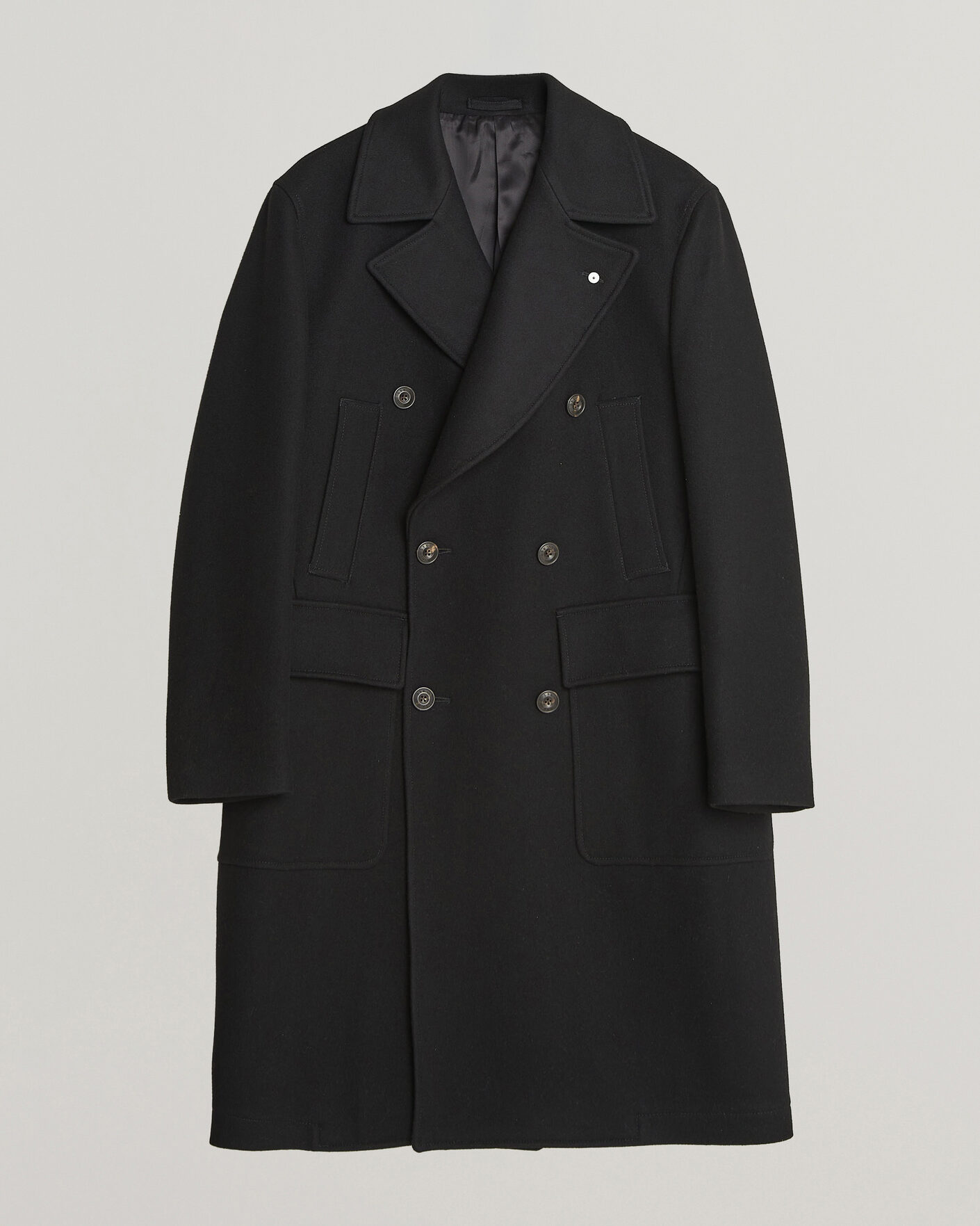 Heren | Jassen | L.B.M. 1911 | Double Breasted Wool/Cashmere Coat Black