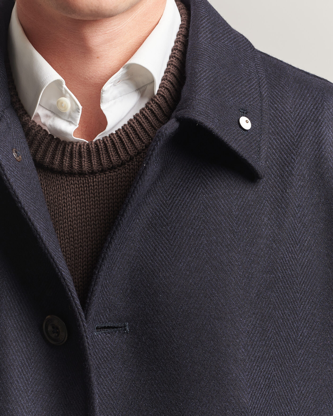 Heren | Jassen | L.B.M. 1911 | Wool/Cashmere Raglan Coat Navy