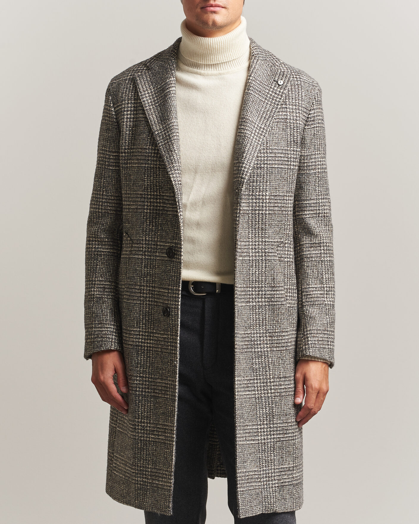 Heren | Jassen | L.B.M. 1911 | Checked Wool Coat Grey