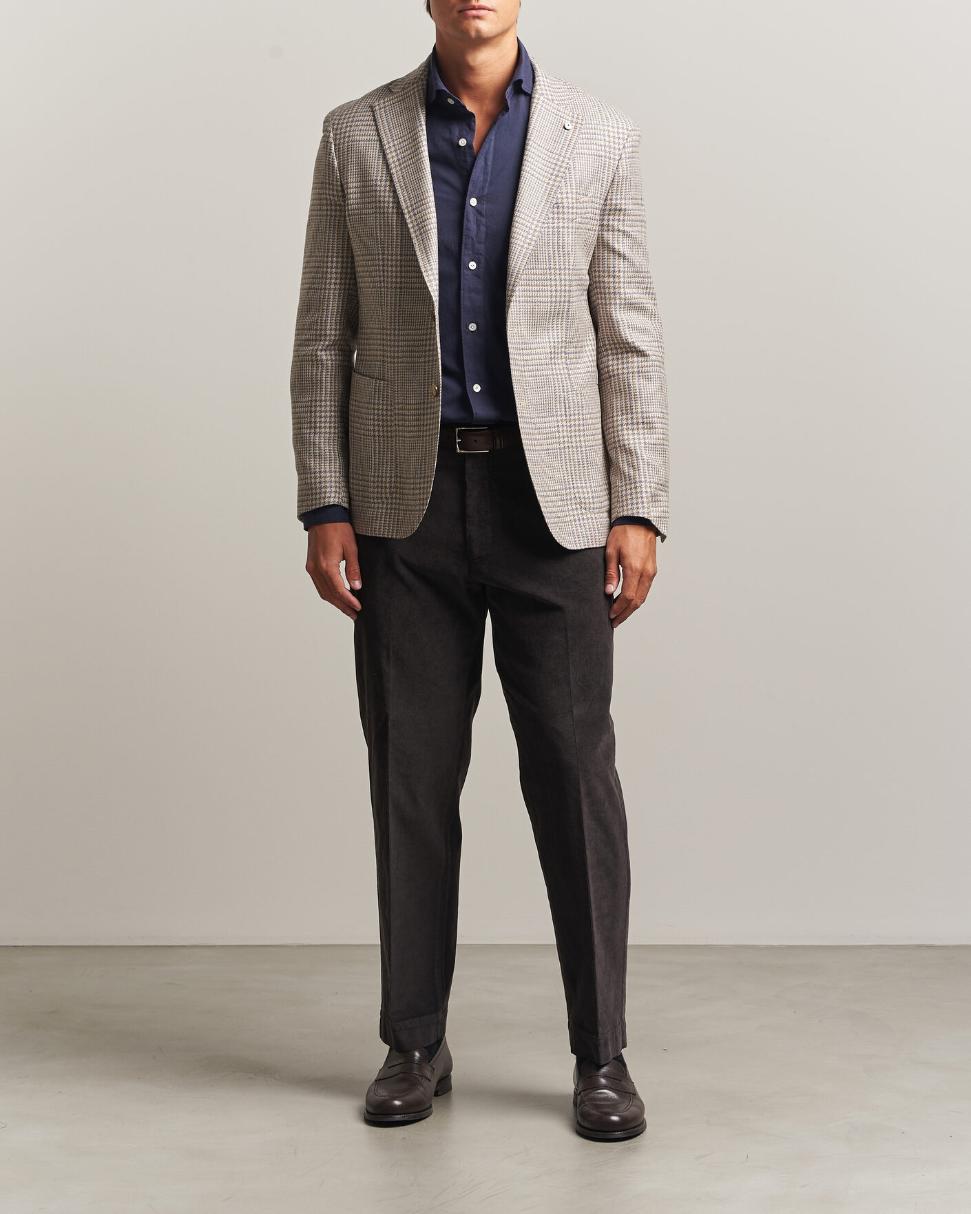 Heren | Blazers | L.B.M. 1911 | Jack Regular Check Wool/Cashmere/Silk Blazer Brown