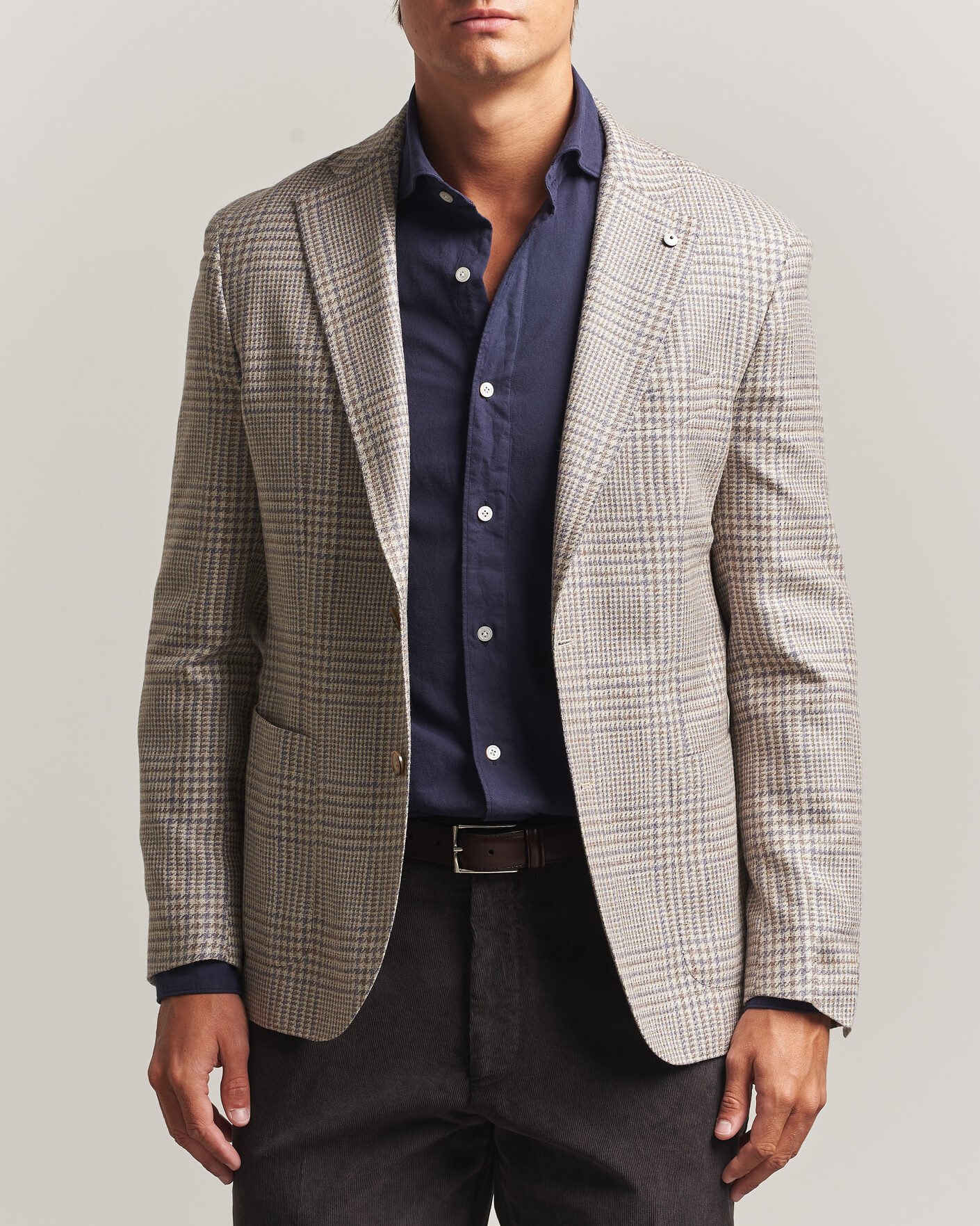 Heren | Blazers | L.B.M. 1911 | Jack Regular Check Wool/Cashmere/Silk Blazer Brown