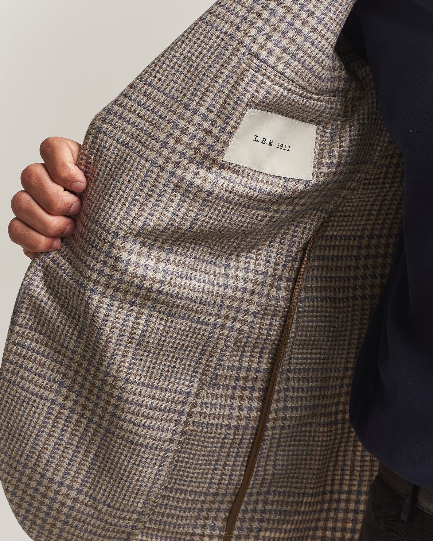 Heren | Blazers | L.B.M. 1911 | Jack Regular Check Wool/Cashmere/Silk Blazer Brown