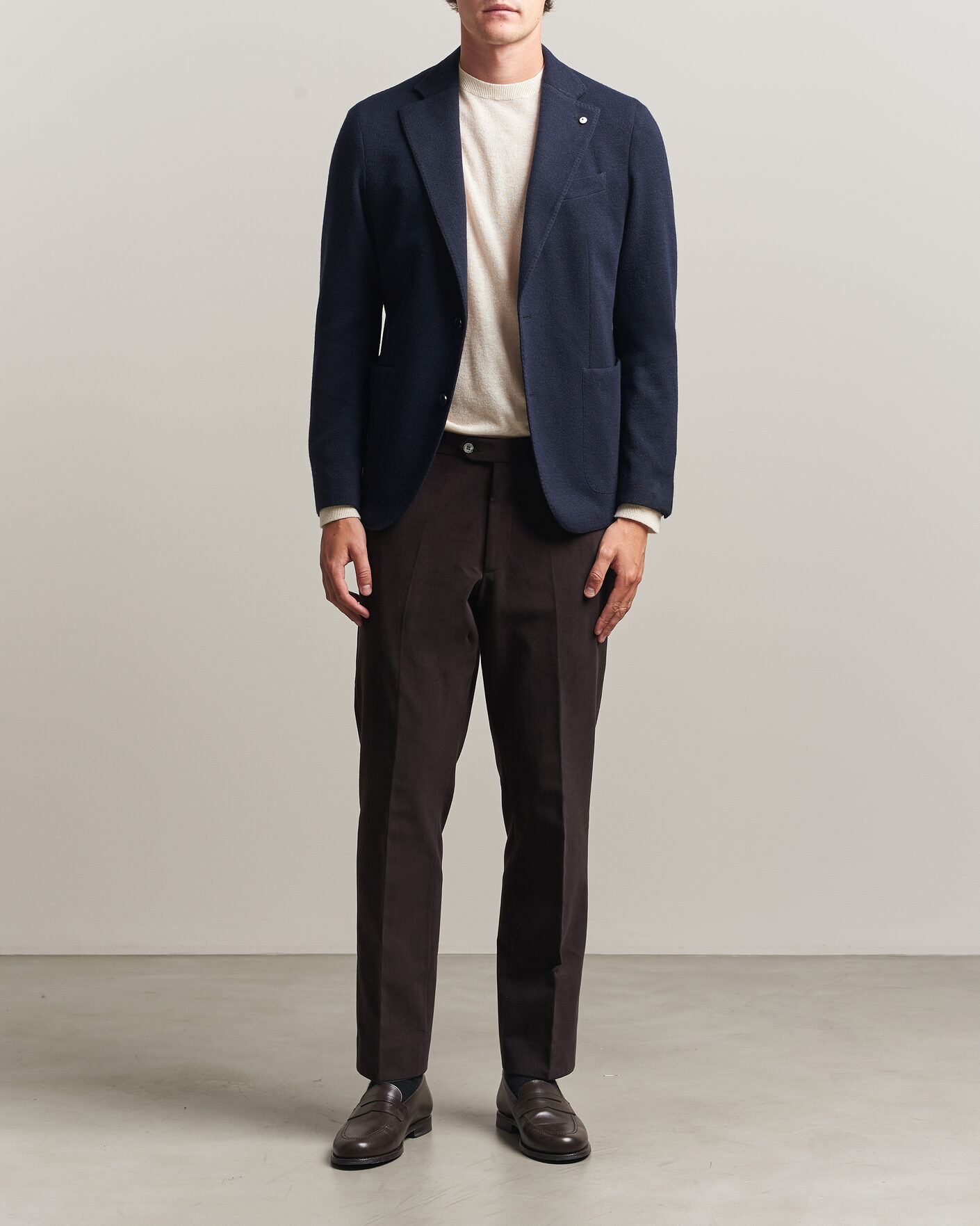 Heren | Blazers | L.B.M. 1911 | Jack Knitted Cashmere Mix Blazer Navy