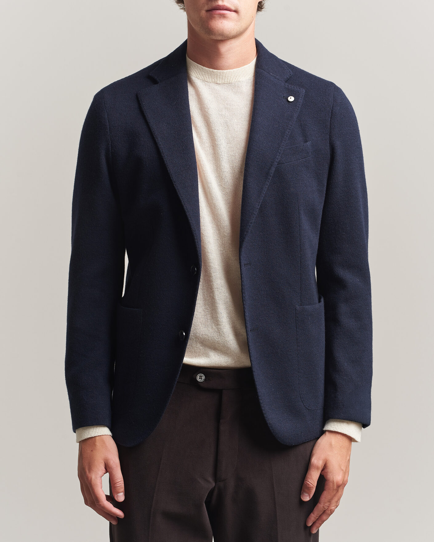 Heren | Blazers | L.B.M. 1911 | Jack Knitted Cashmere Mix Blazer Navy