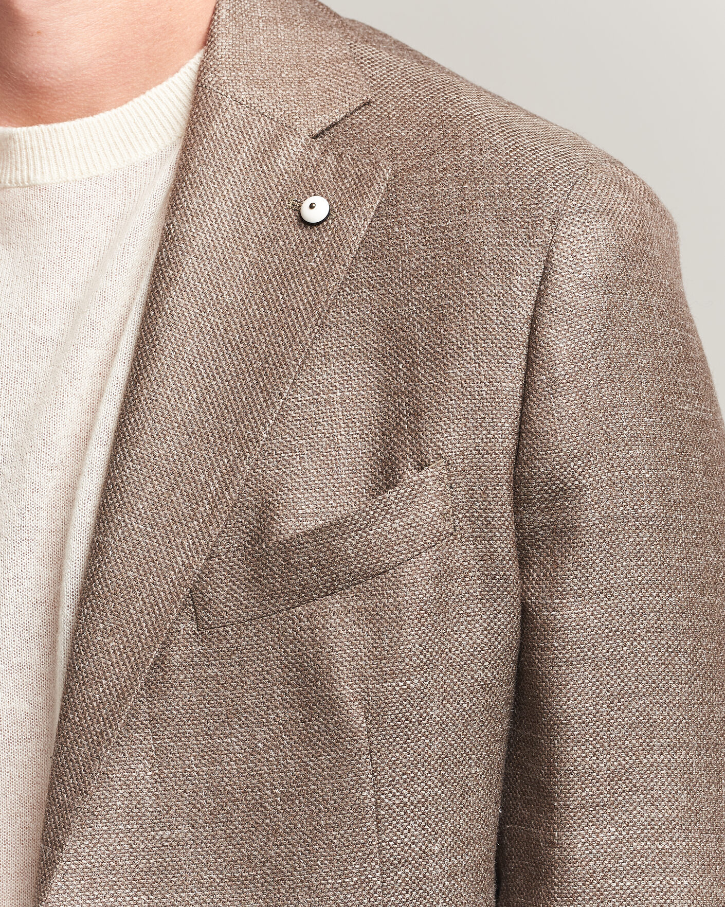 Heren | Blazers | L.B.M. 1911 | Jack Wool/Silk Hopsack Blazer Brown