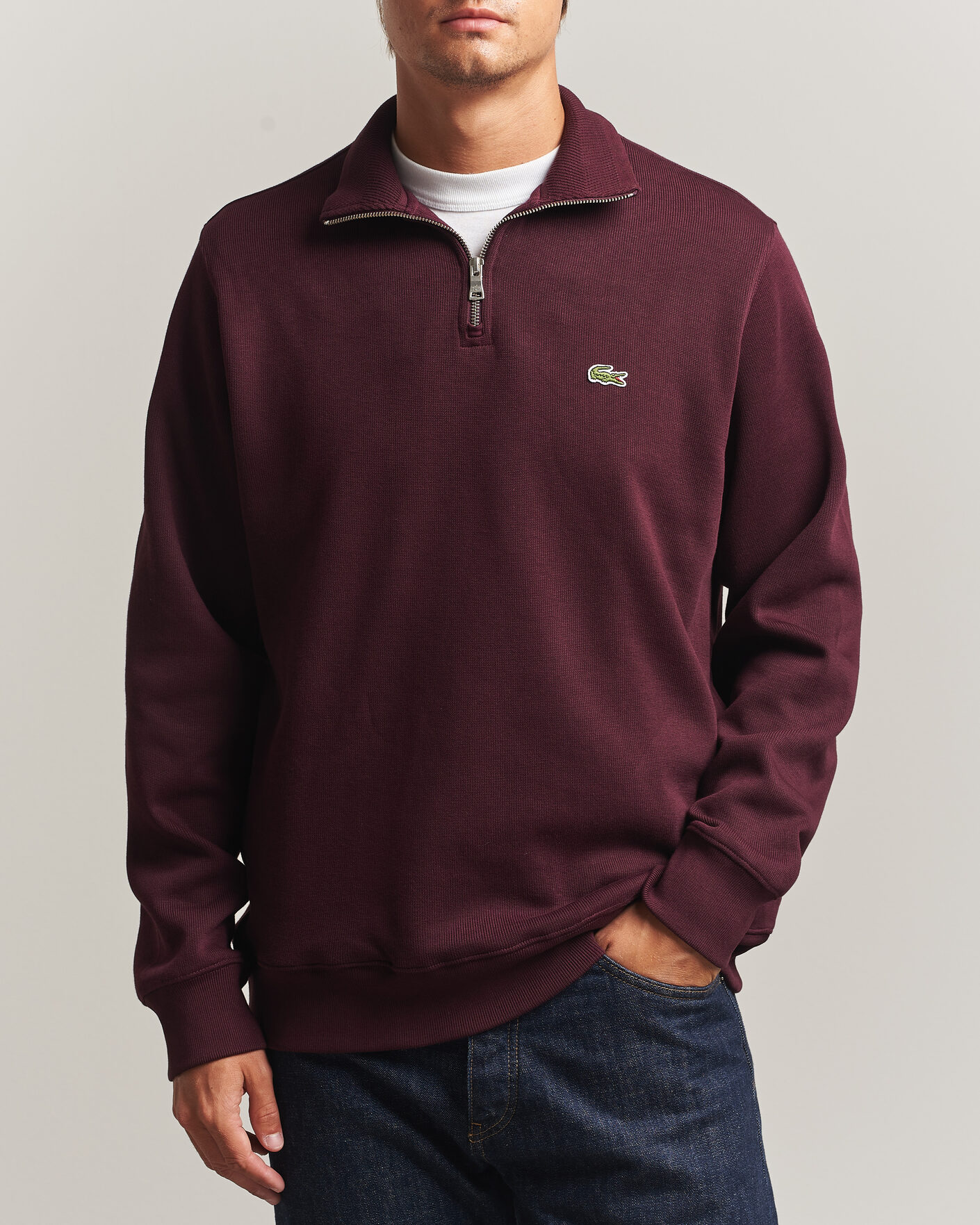 Heren | Truien | Lacoste | Rib Interlock Half Zip Oxalis