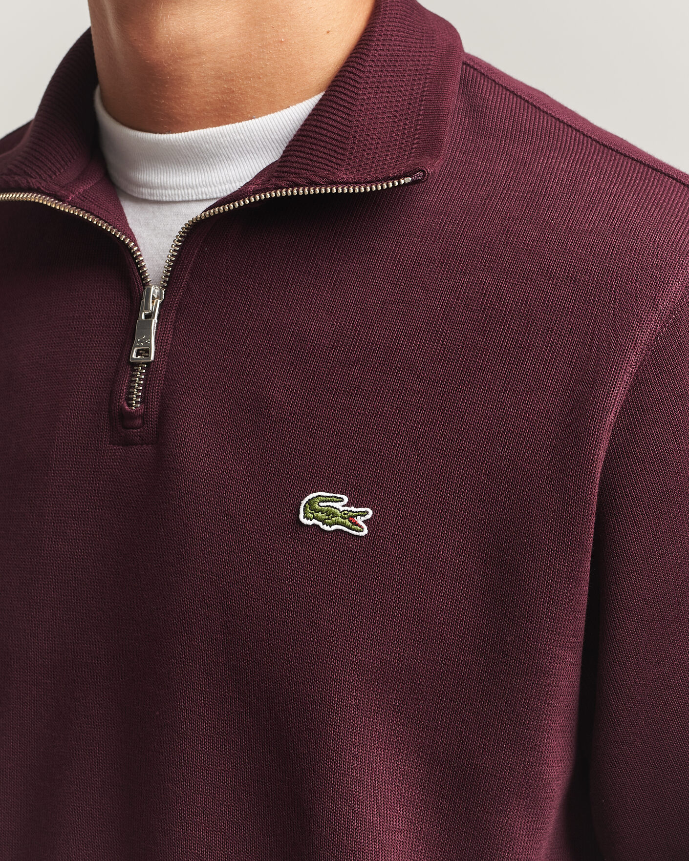 Heren | Truien | Lacoste | Rib Interlock Half Zip Oxalis