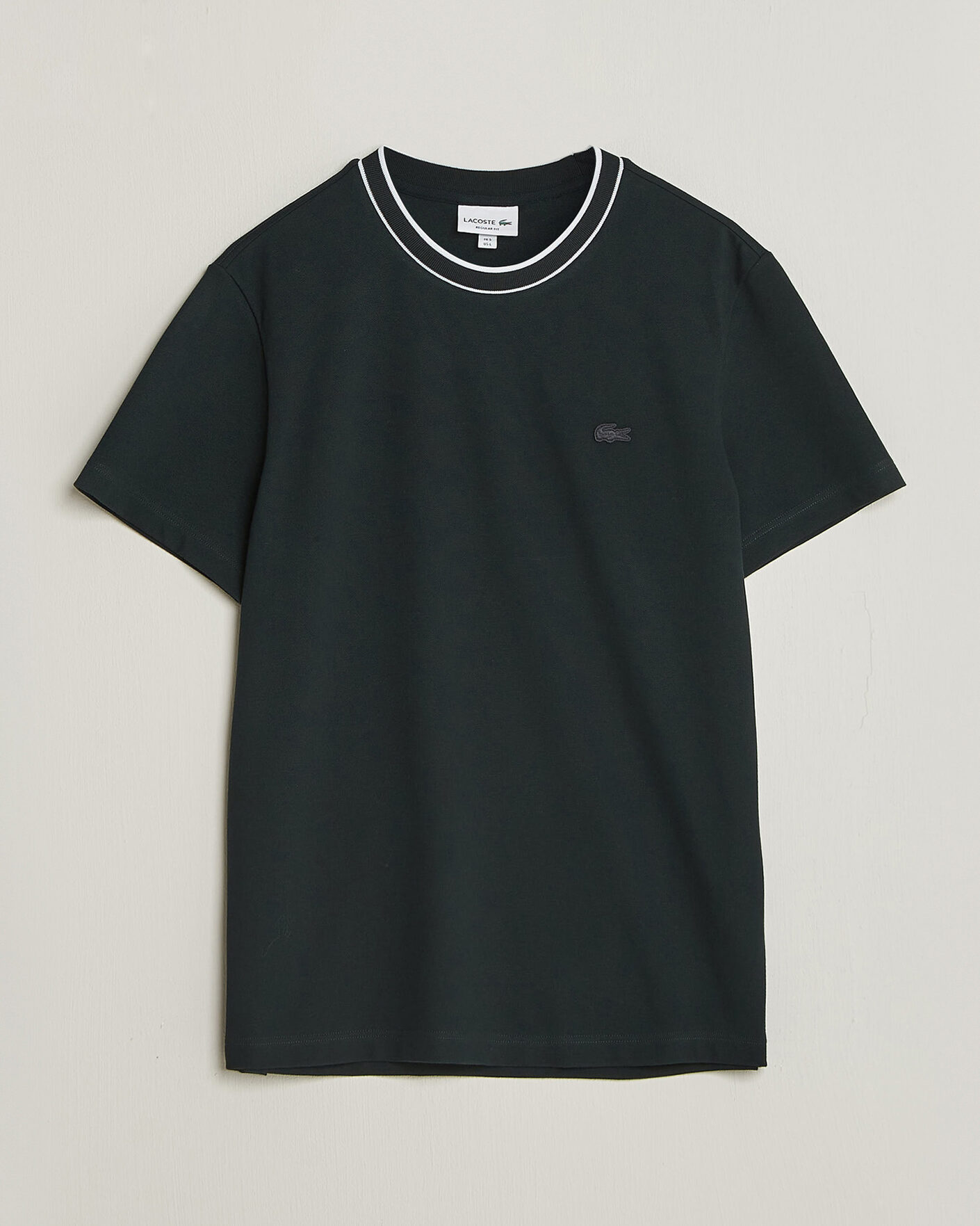 Heren | T-shirts | Lacoste | Contrast Rib Piqué T-Shirt Dark Varech