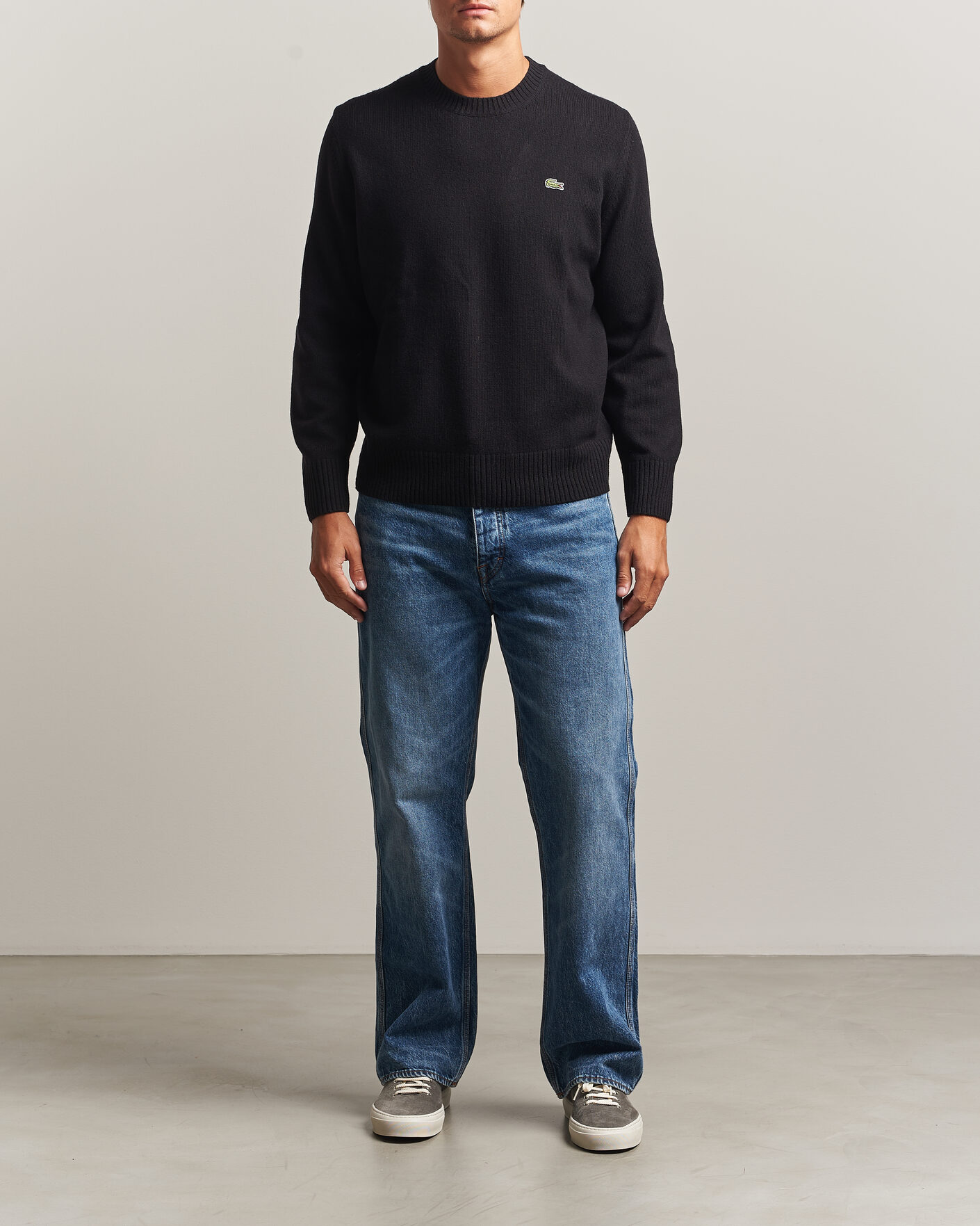Heren | Truien | Lacoste | Carded Wool Crew Neck Black