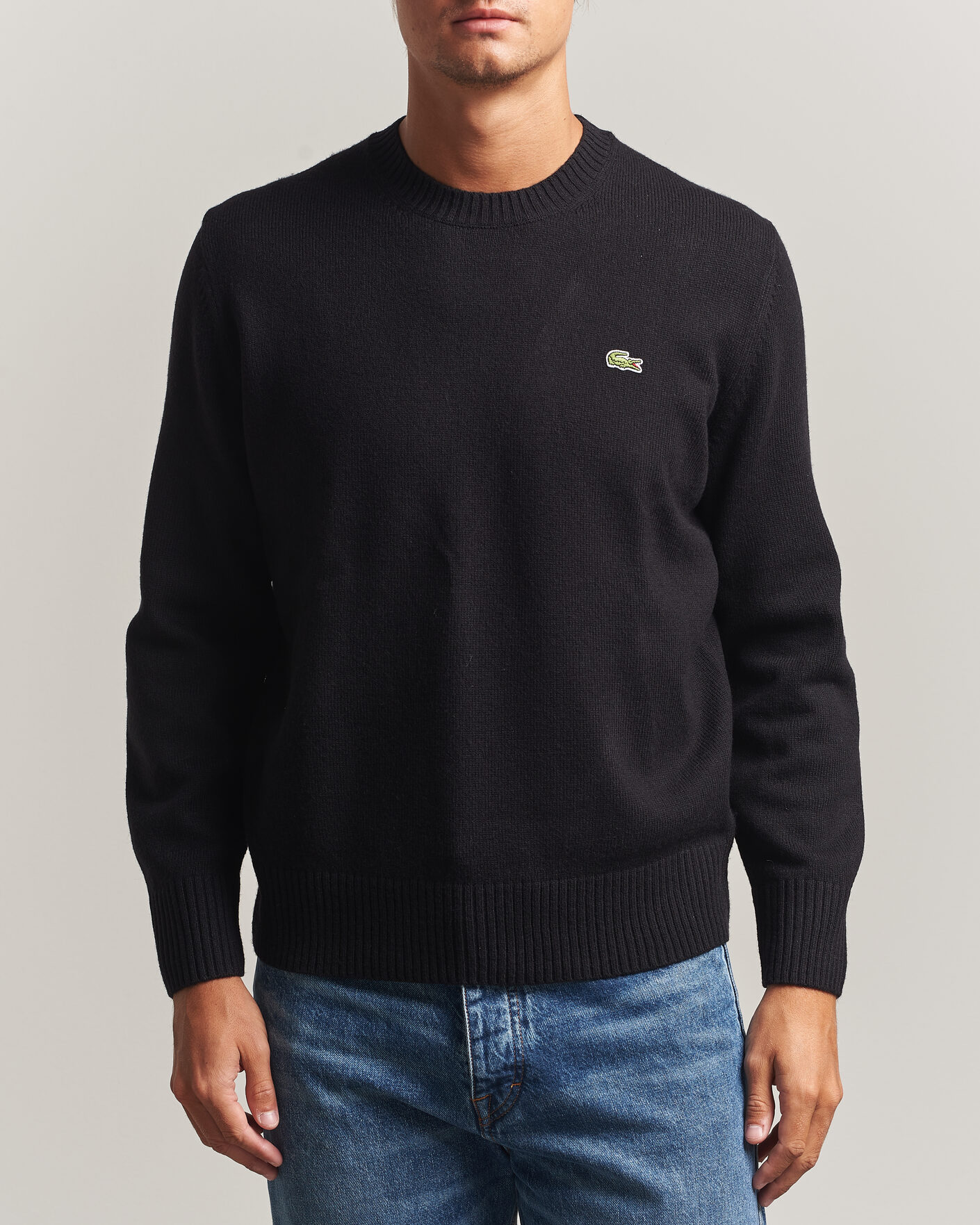 Heren | Truien | Lacoste | Carded Wool Crew Neck Black