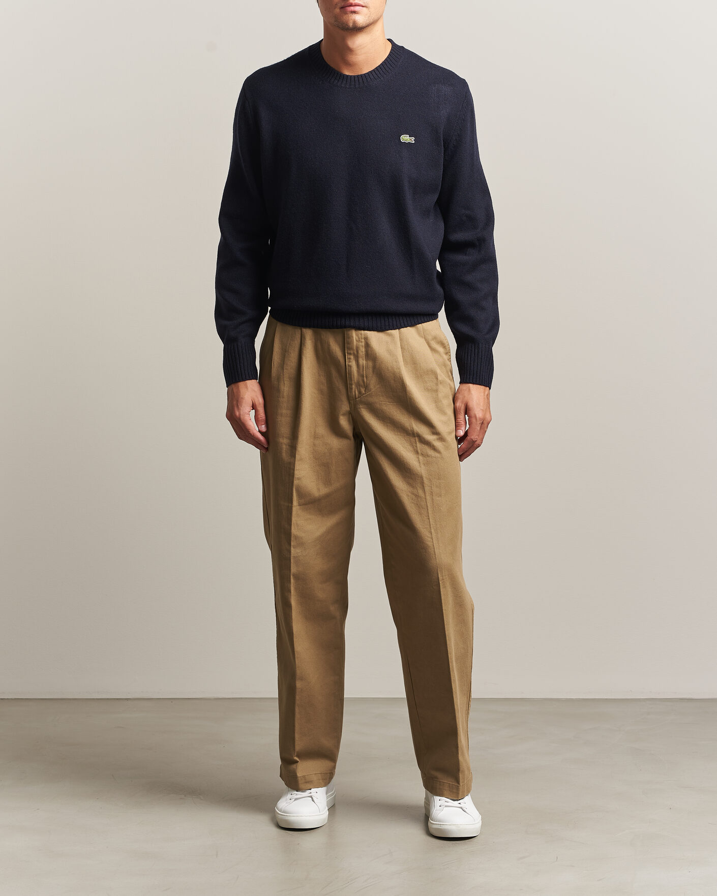 Heren | Truien | Lacoste | Carded Wool Crew Neck Navy Blue