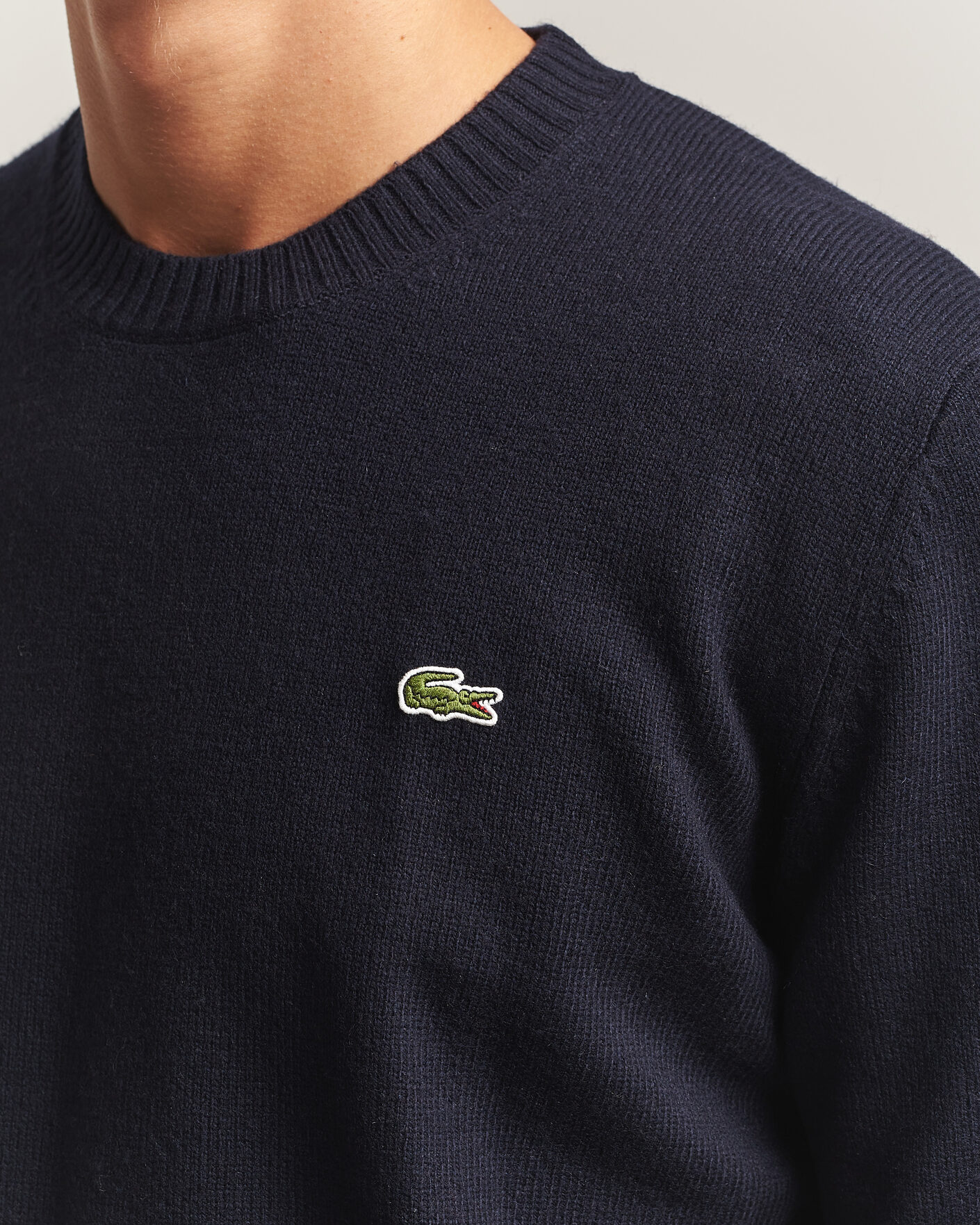 Heren | Truien | Lacoste | Carded Wool Crew Neck Navy Blue