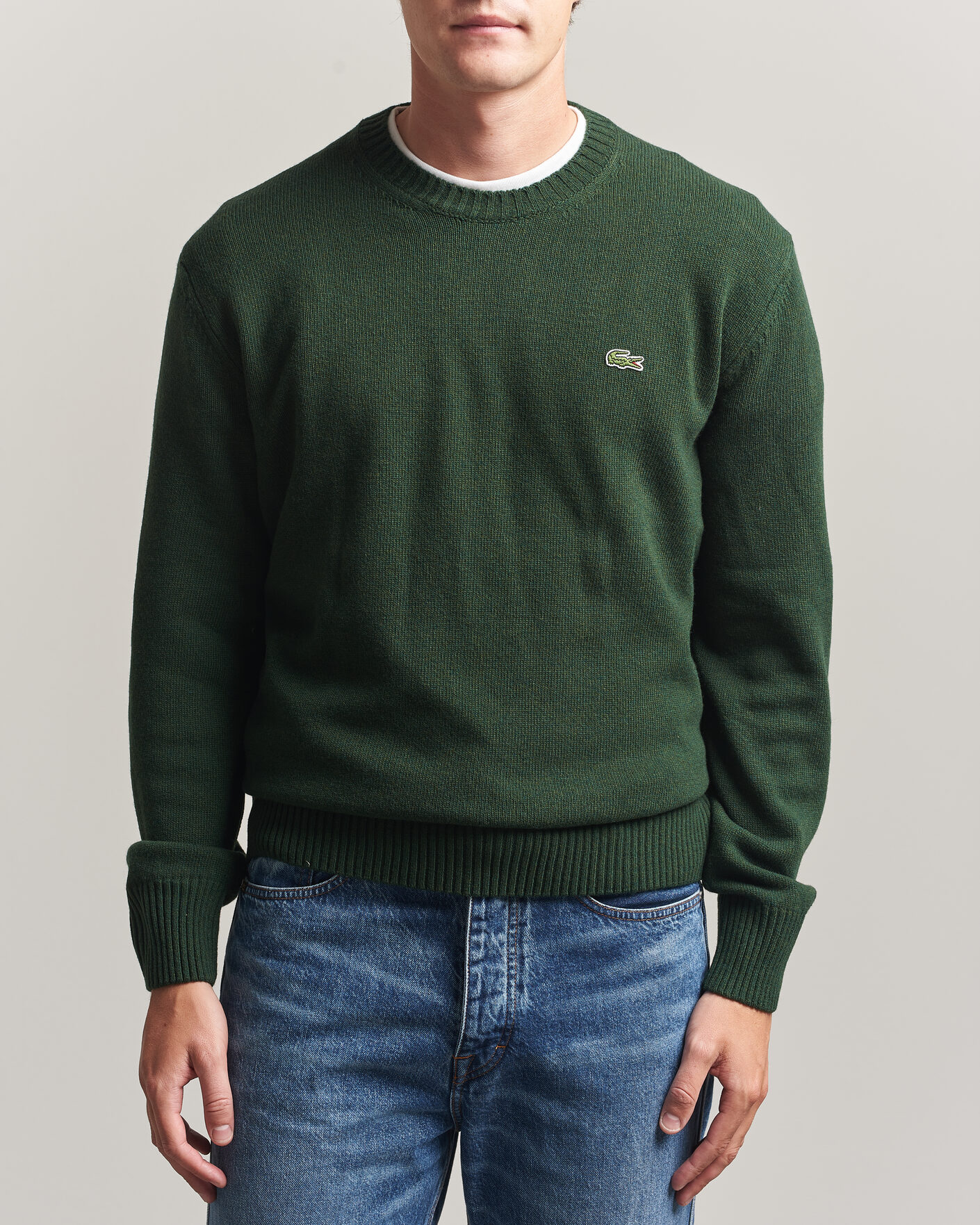 Heren | Truien | Lacoste | Carded Wool Crew Neck Sinople