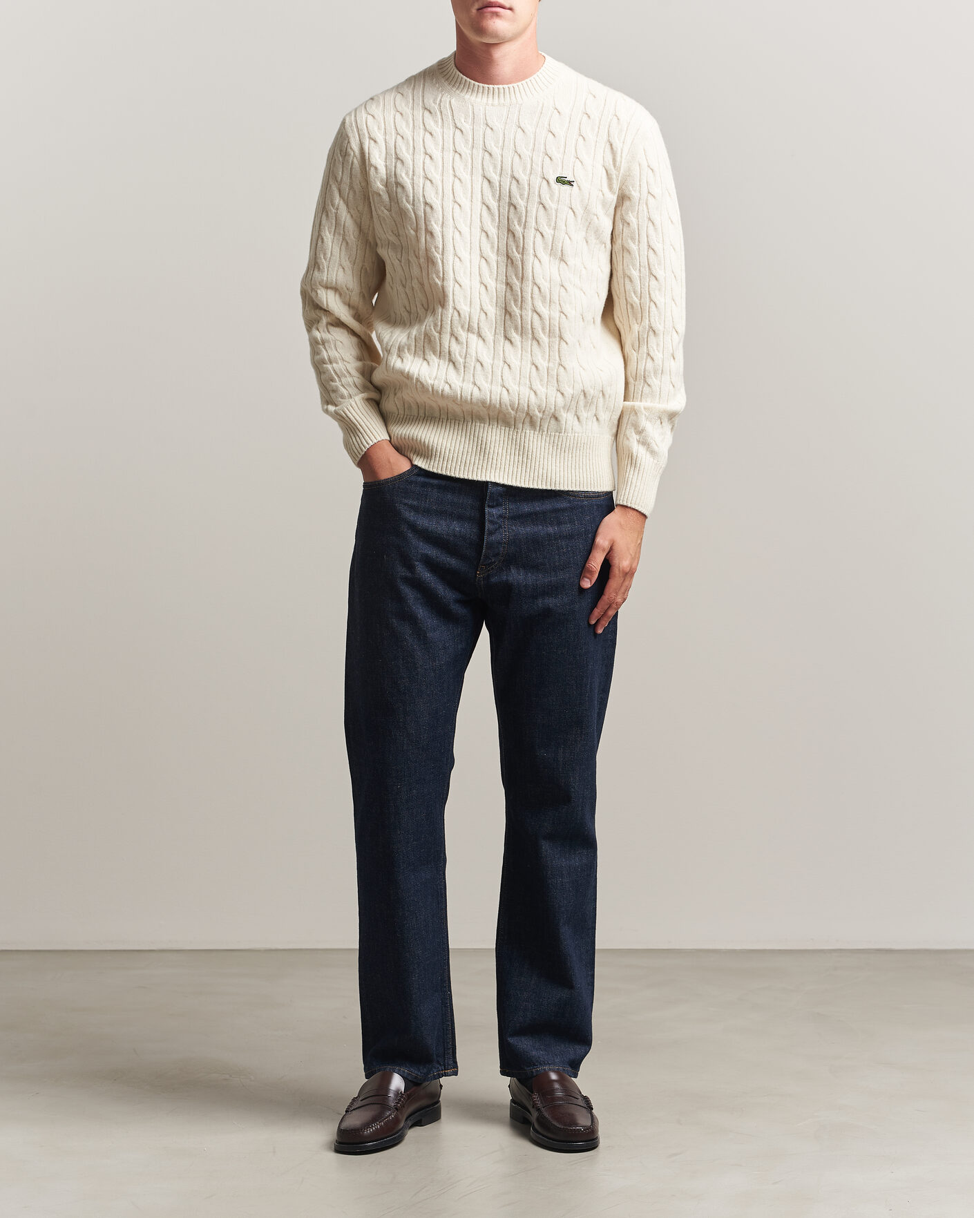 Heren | Truien | Lacoste | Carded Wool Cable Crew Neck Lapland