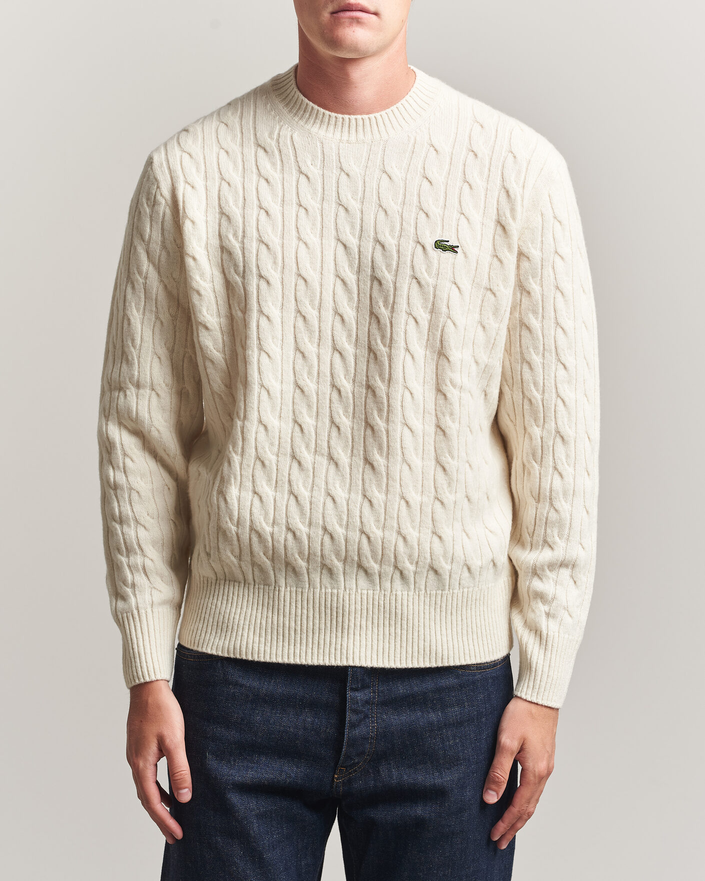 Heren | Truien | Lacoste | Carded Wool Cable Crew Neck Lapland
