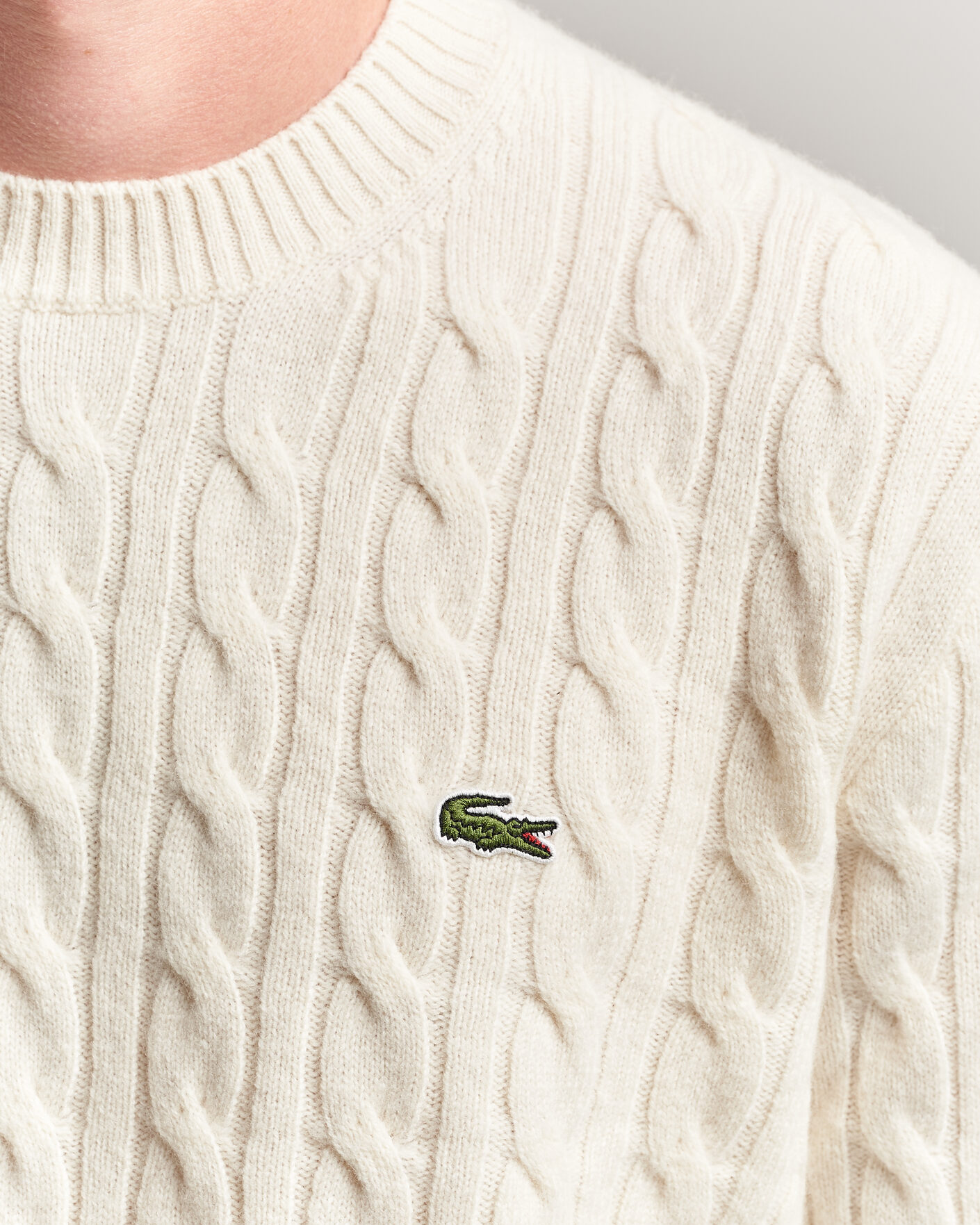 Heren | Truien | Lacoste | Carded Wool Cable Crew Neck Lapland