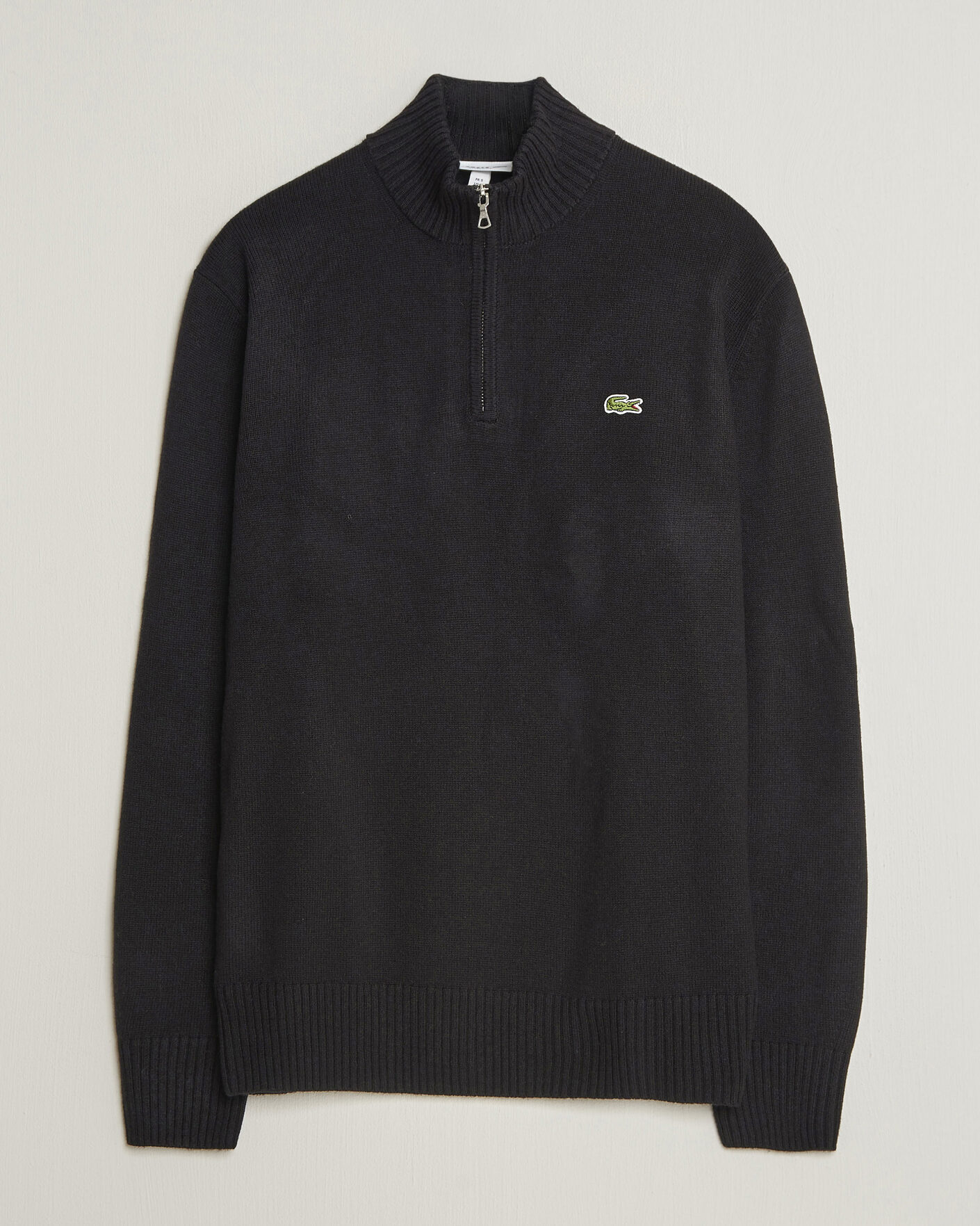Heren | Truien | Lacoste | Carded Wool Half Zip Black