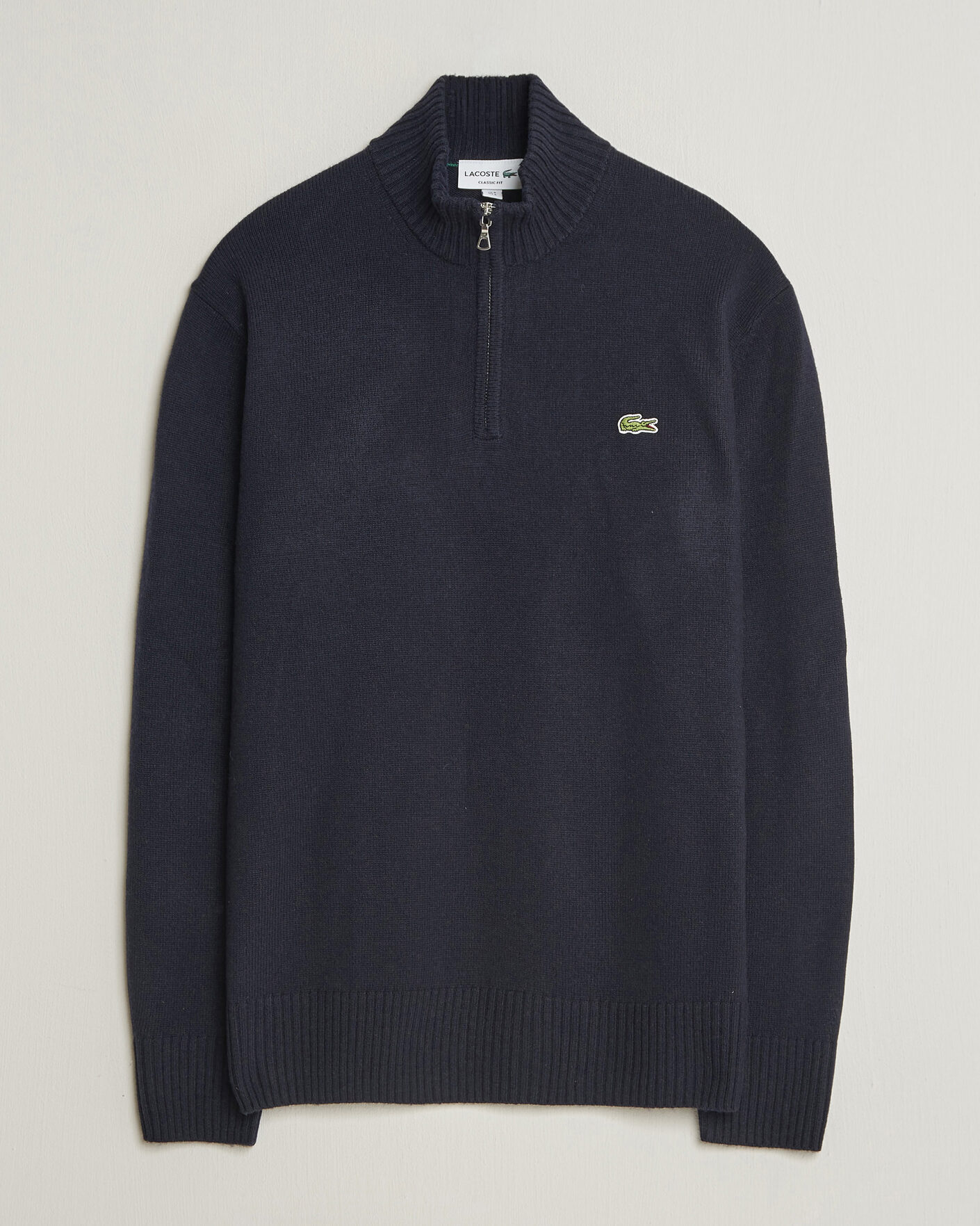 Heren | Truien | Lacoste | Carded Wool Half Zip Navy Blue