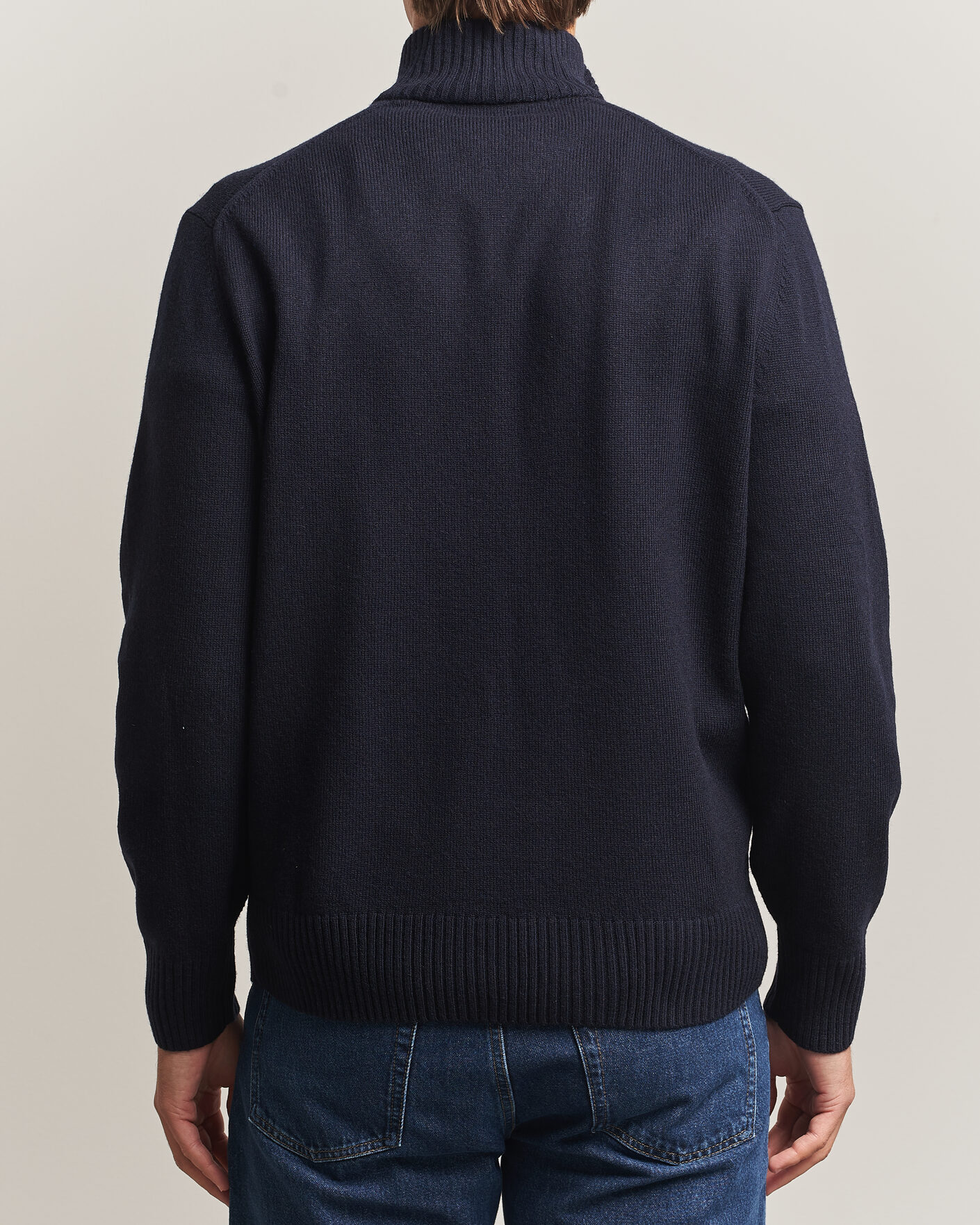 Heren | Truien | Lacoste | Carded Wool Half Zip Navy Blue