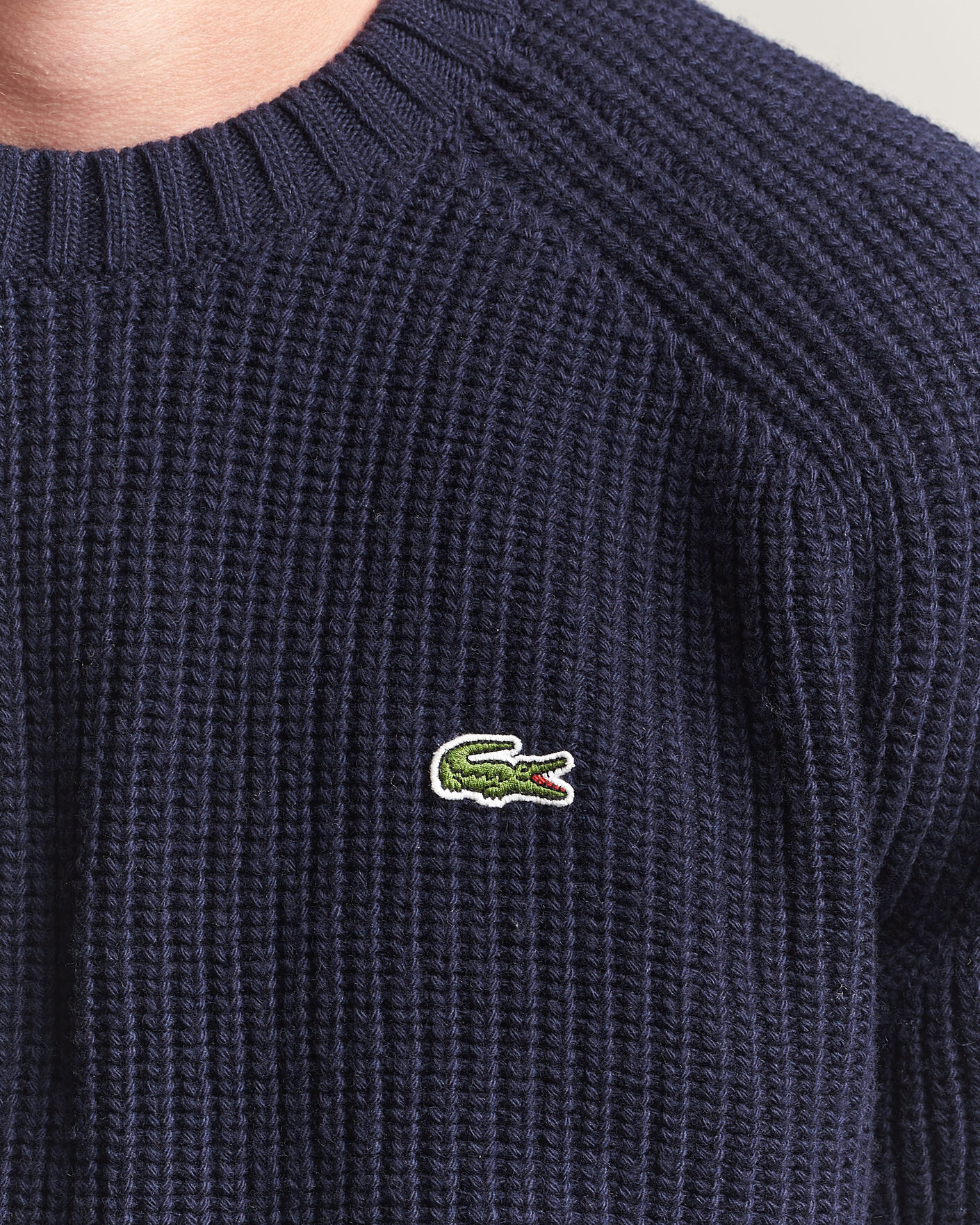 Heren | Truien | Lacoste | Heavy Wool Knitted Sweater Navy Blue