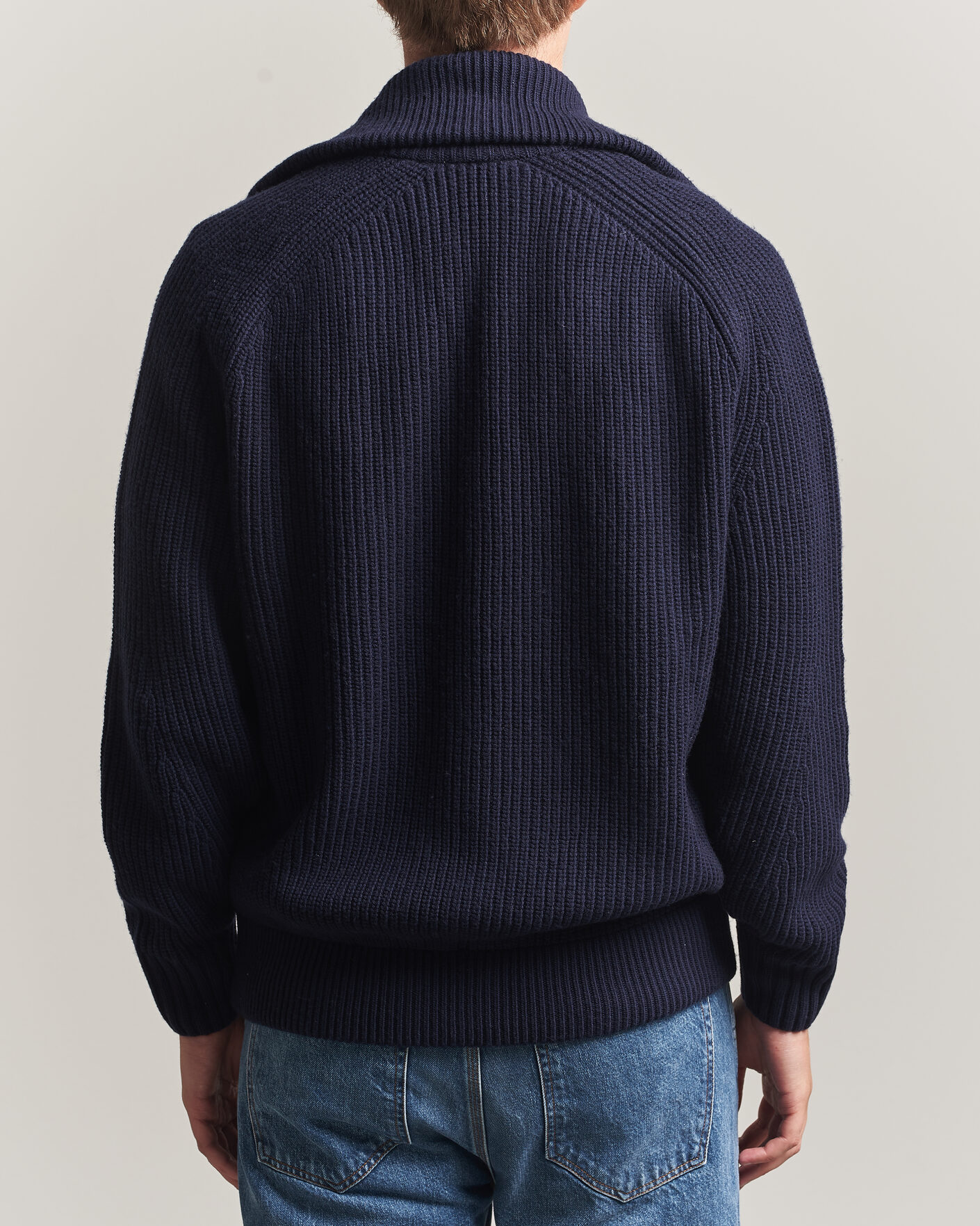 Heren | Truien | Lacoste | Heavy Wool Knitted Full Zip Navy Blue