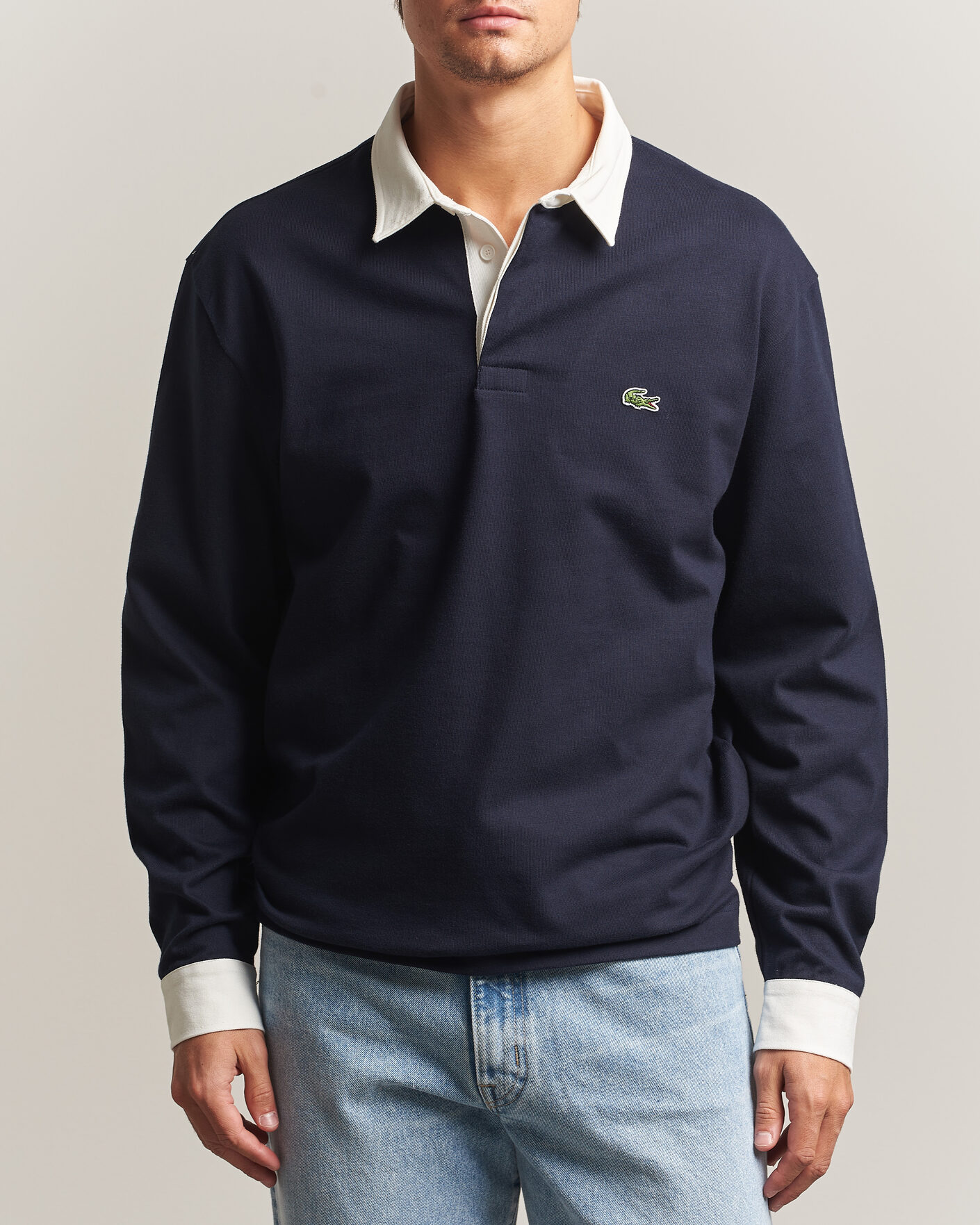 Heren | Truien | Lacoste | Heavy Cotton Rugger Dark Navy