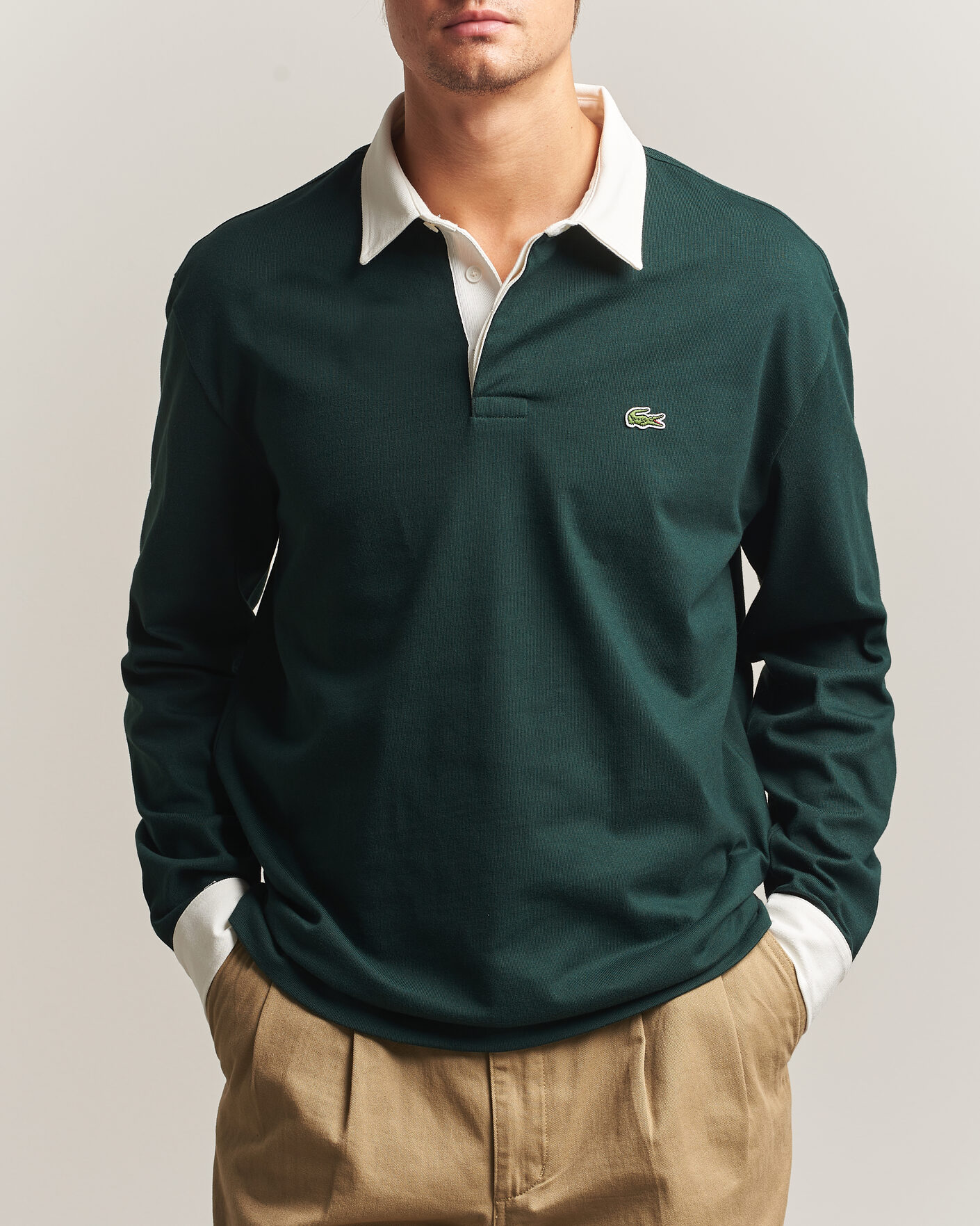 Heren | Truien | Lacoste | Heavy Cotton Rugger Sinople