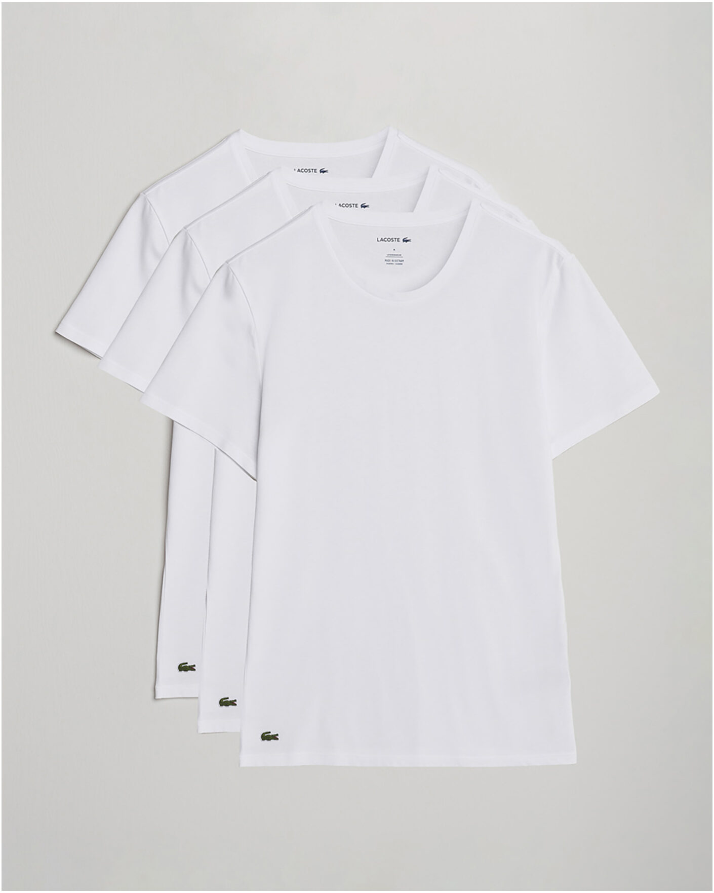 Heren | T-shirts | Lacoste | 3-Pack Crew Neck T-Shirt White