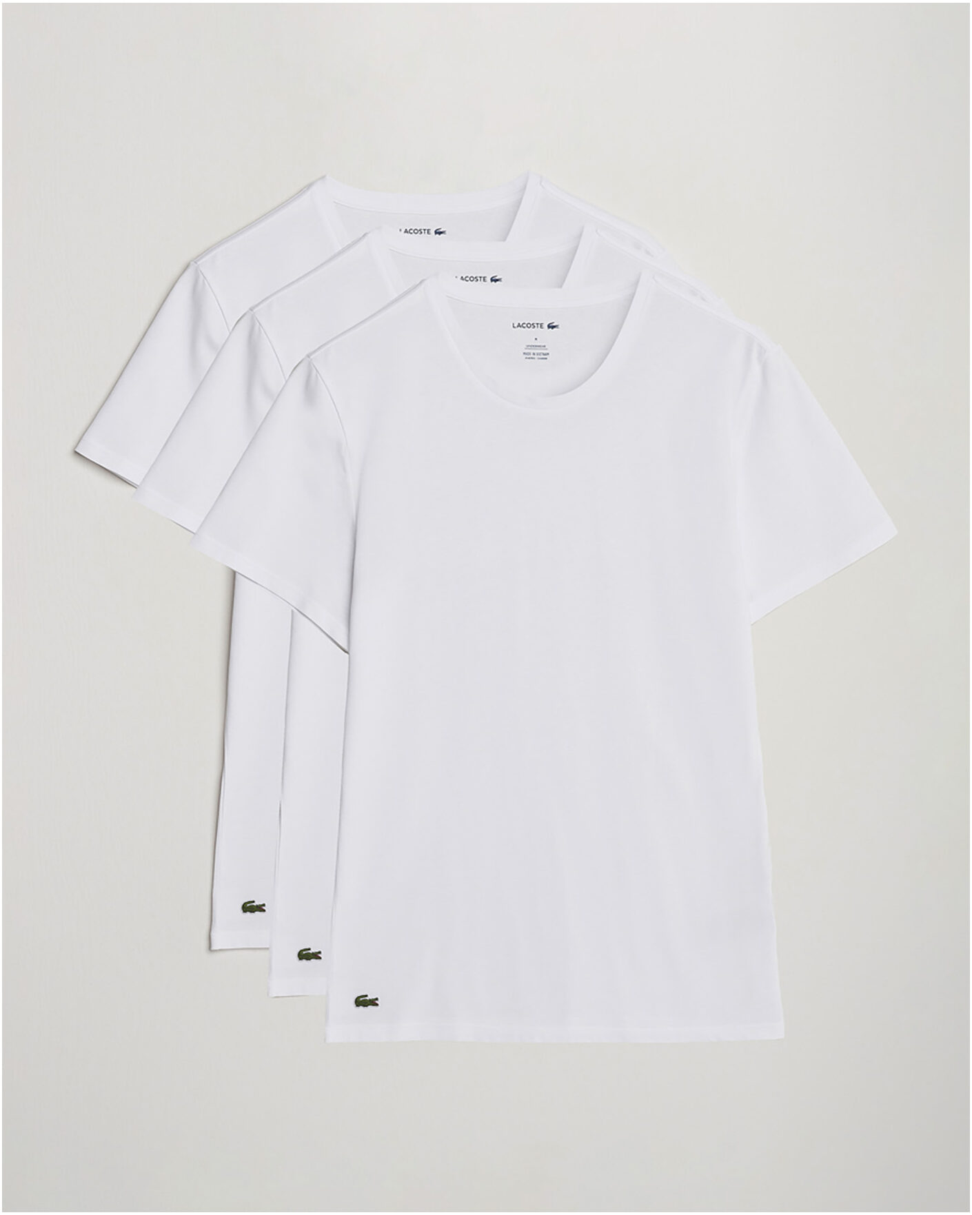 Heren | T-shirts | Lacoste | 3-Pack Crew Neck T-Shirt White