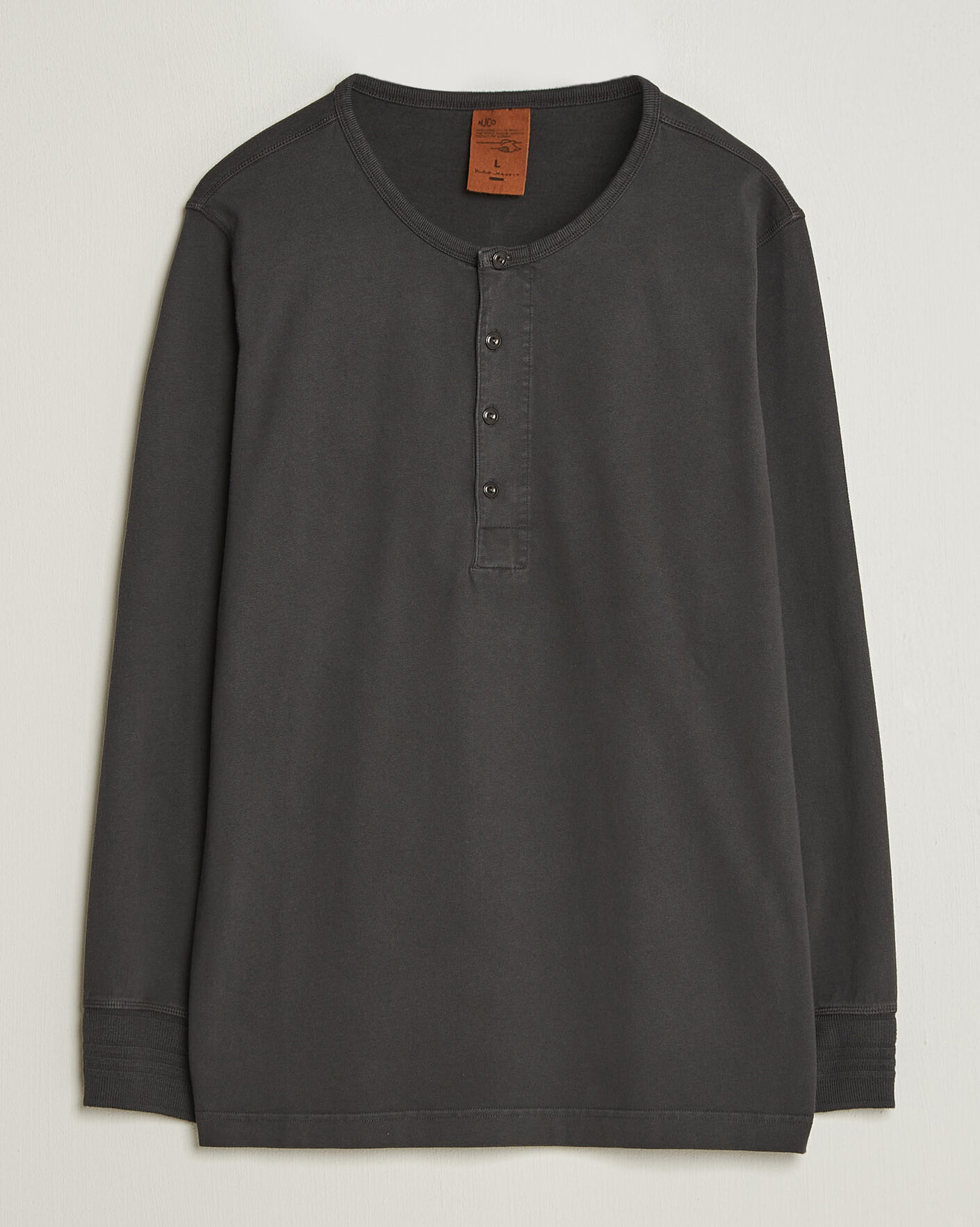 Heren | Truien | Nudie Jeans | Long Sleeved Henley Antracite