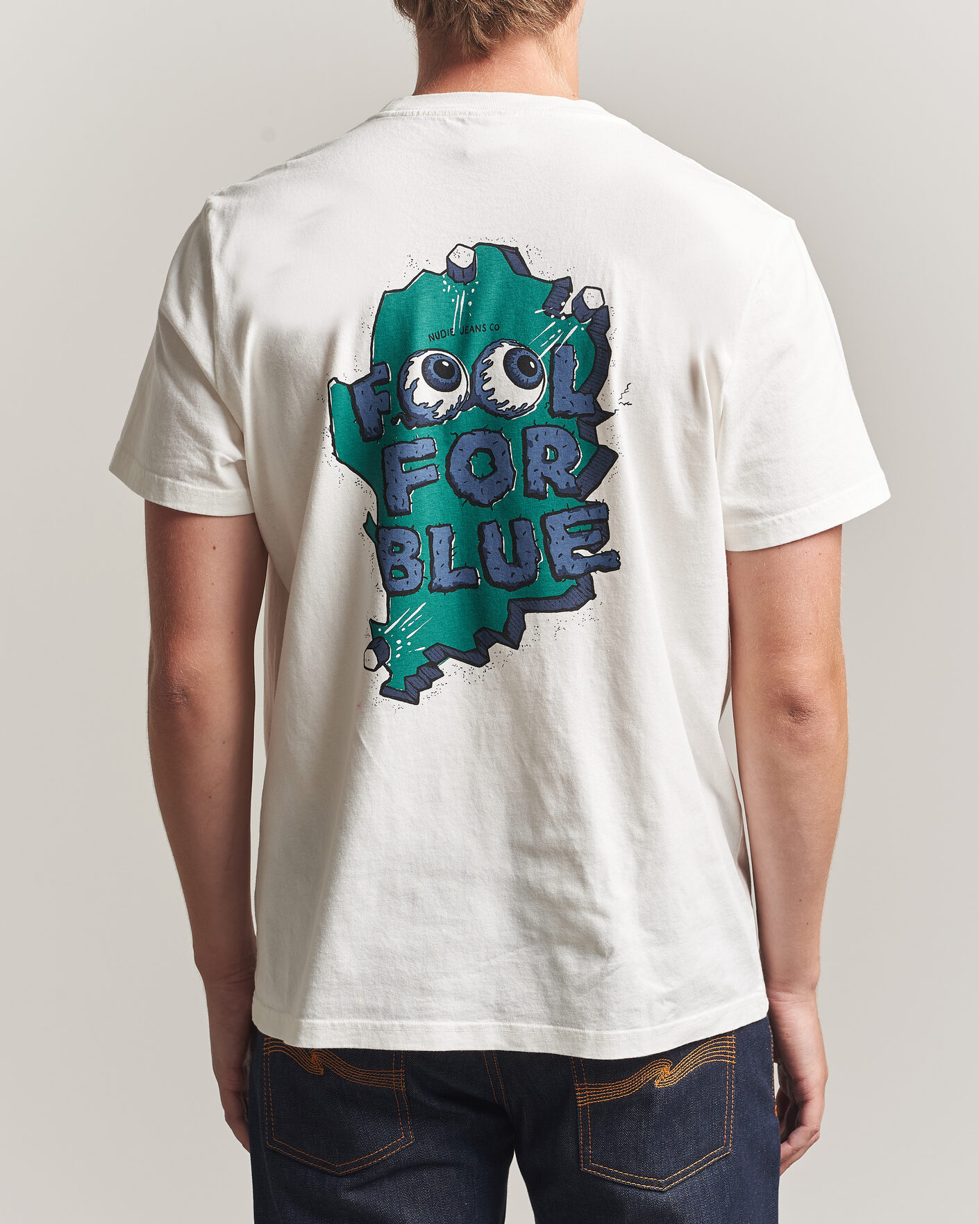 Heren | T-shirts | Nudie Jeans | Roy Wall Crack T-Shirt Chalk White