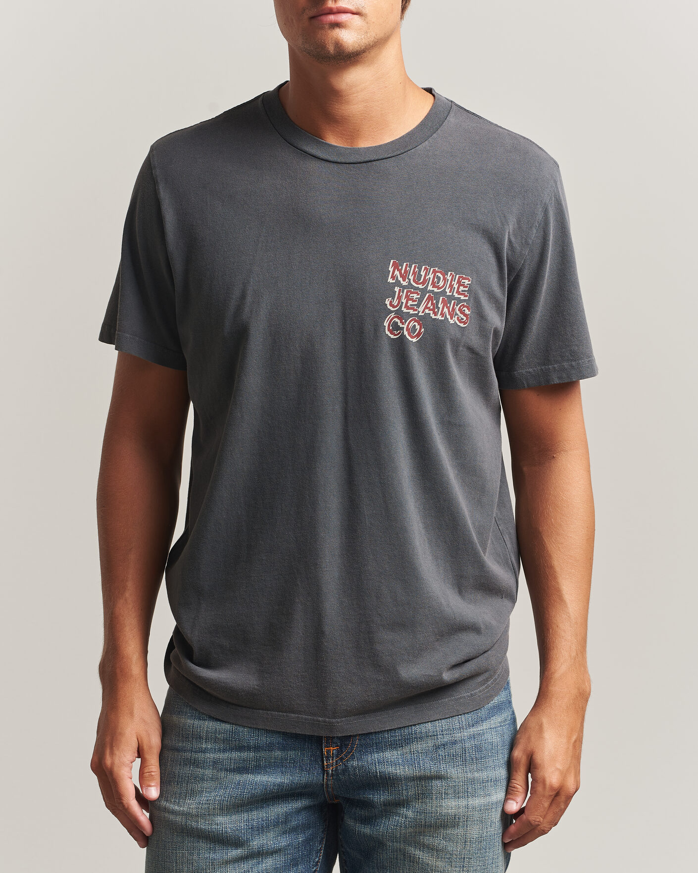 Heren | T-shirts | Nudie Jeans | Roy Life Tracks T-Shirt Antracite