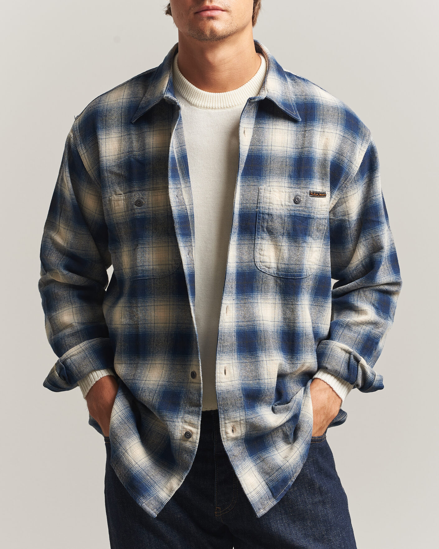 Heren | Overhemden | Nudie Jeans | Julian Worker Checked Shirt Blue