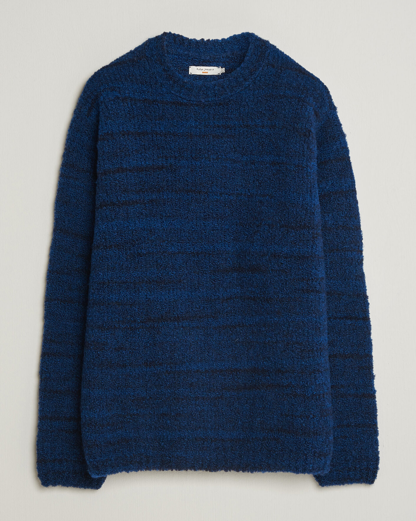Heren | Truien | Nudie Jeans | Gurra Bouclé Knitted Sweater Blue Multi